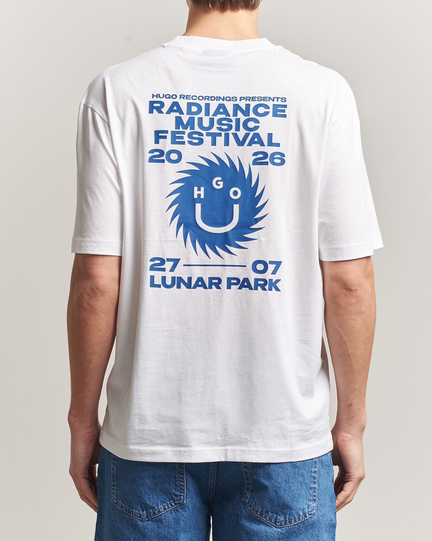 Herre | T-Shirts | HUGO | Nunarix Printed Crew Neck T-Shirt White