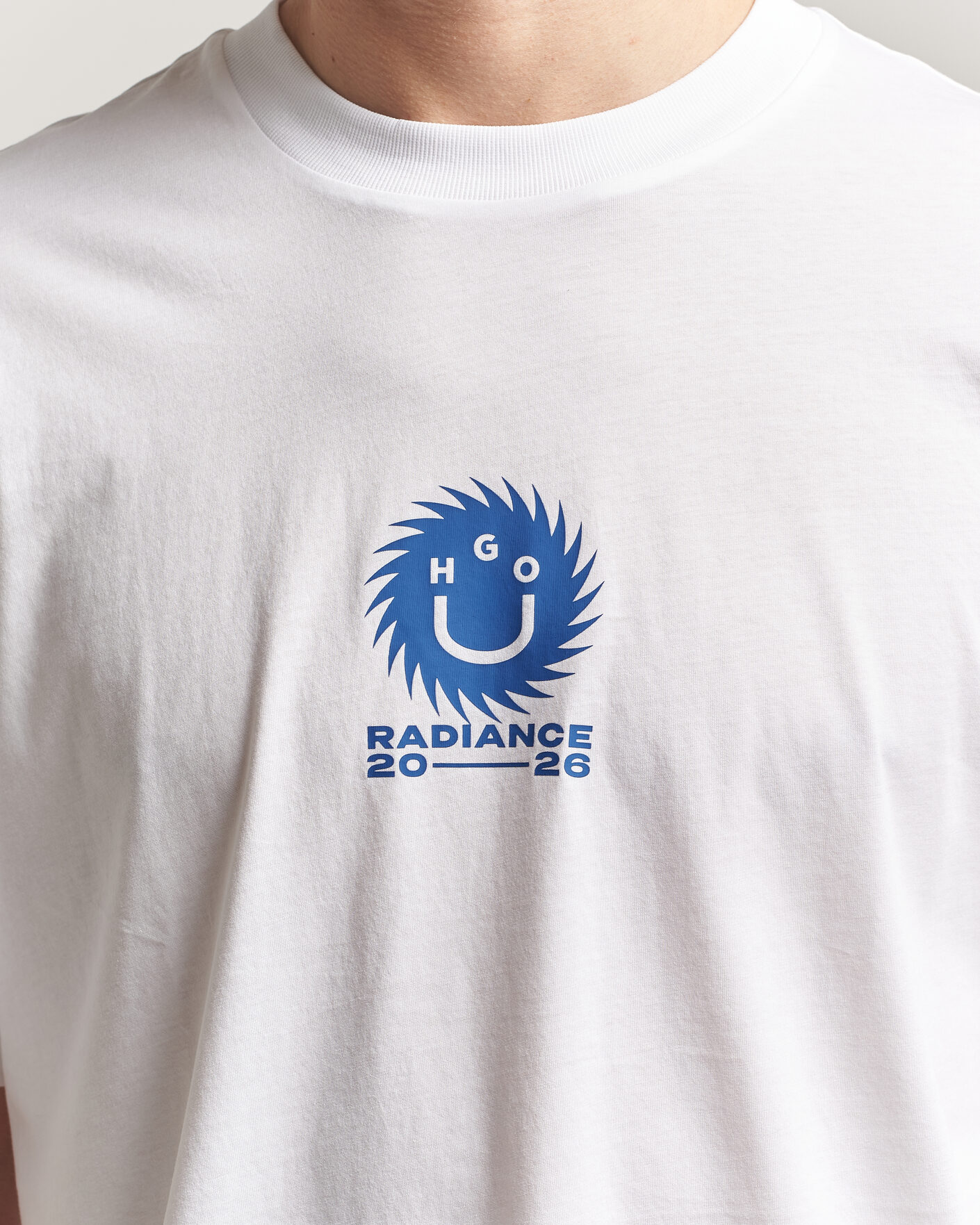 Herre | T-Shirts | HUGO | Nunarix Printed Crew Neck T-Shirt White