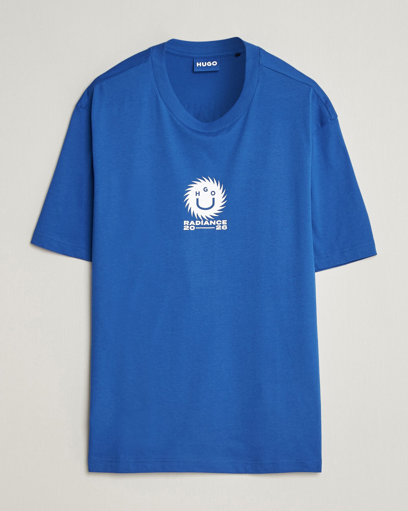 Herre | T-Shirts | HUGO | Nunarix Printed Crew Neck T-Shirt Open Blue