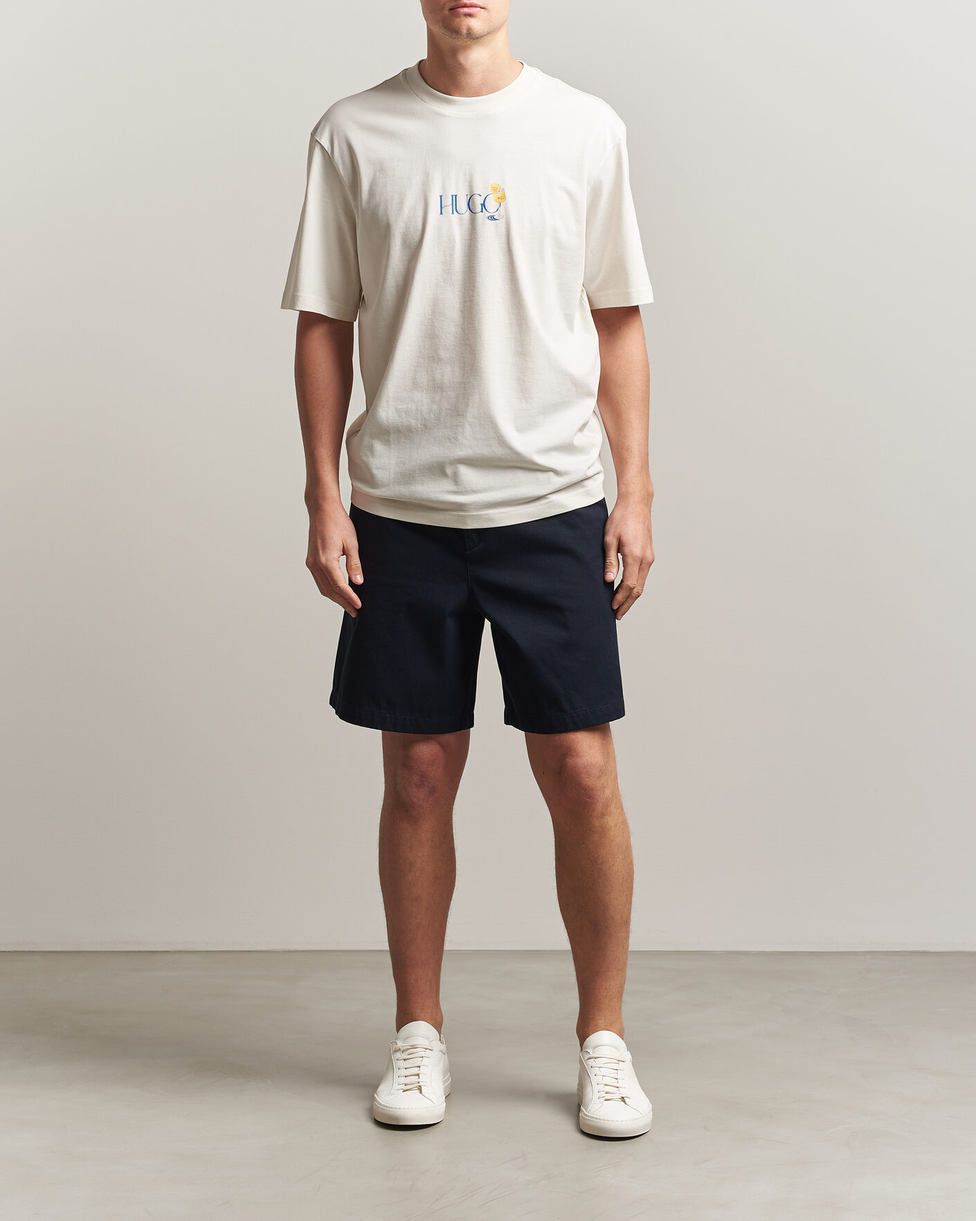 Herre | T-Shirts | HUGO | Nulaxo Printed Crew Neck T-Shirt Open White