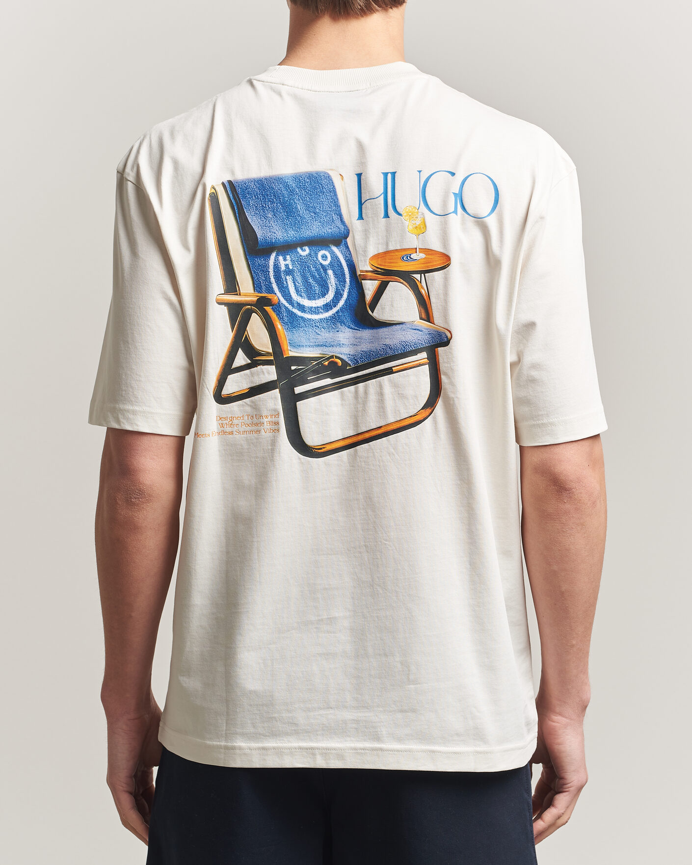 Herre | T-Shirts | HUGO | Nulaxo Printed Crew Neck T-Shirt Open White