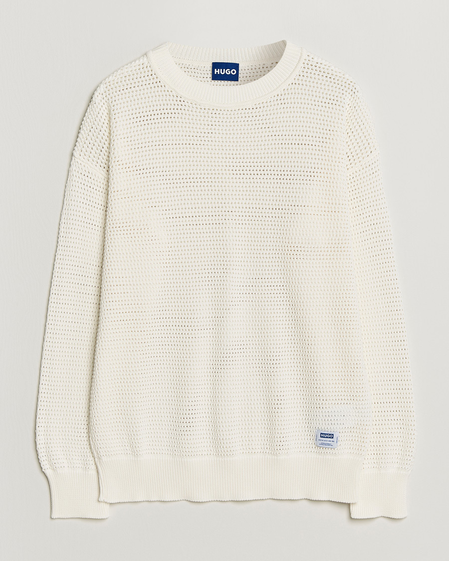 Herre | Gensere | HUGO | Sanjou Knitted Sweater Open White