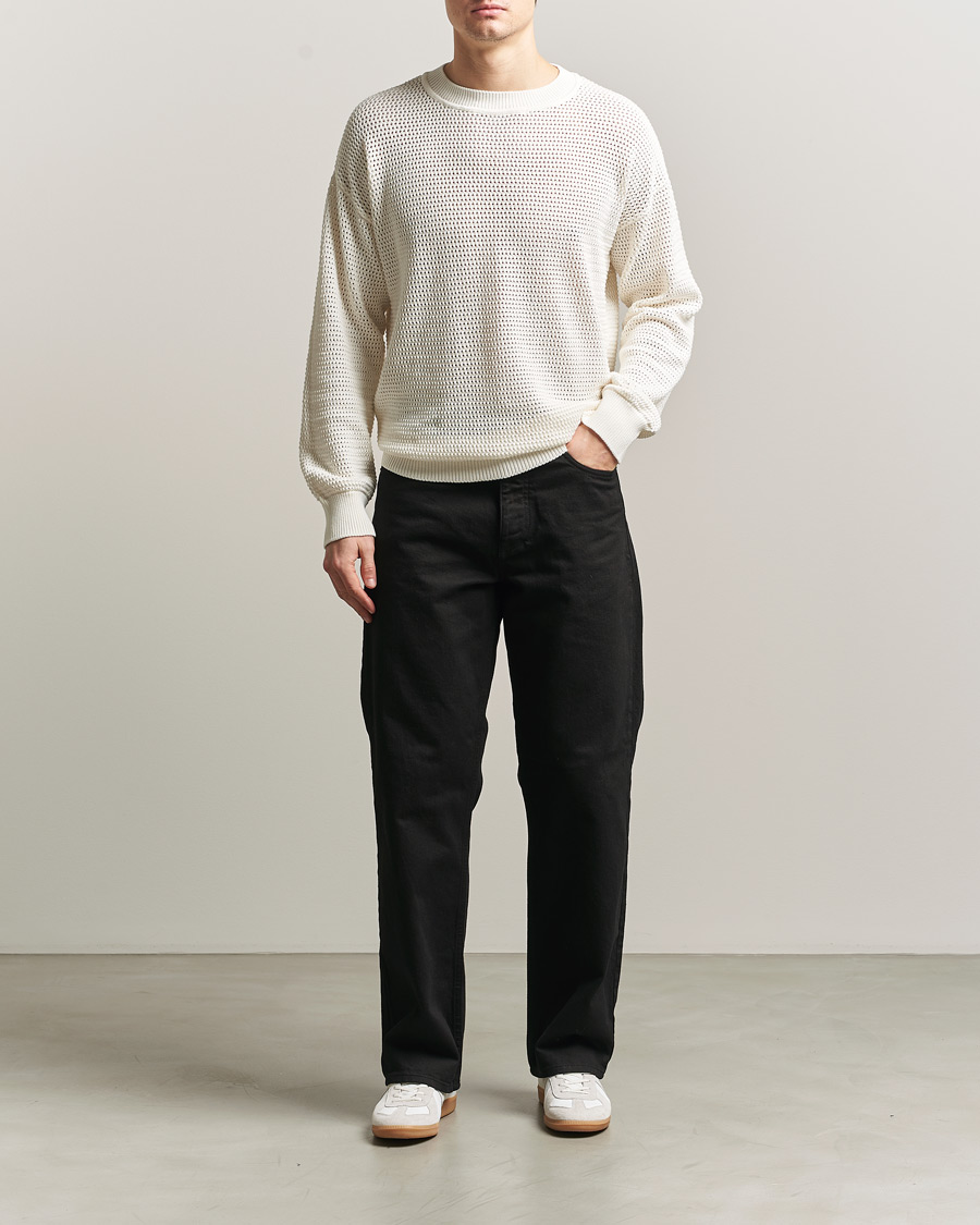 Herre | Gensere | HUGO | Sanjou Knitted Sweater Open White