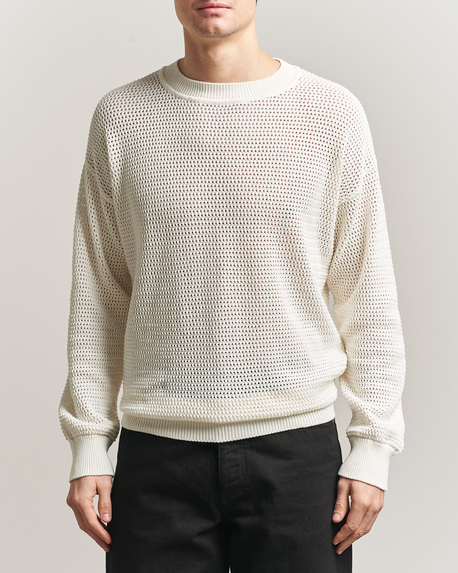 Herre | Gensere | HUGO | Sanjou Knitted Sweater Open White