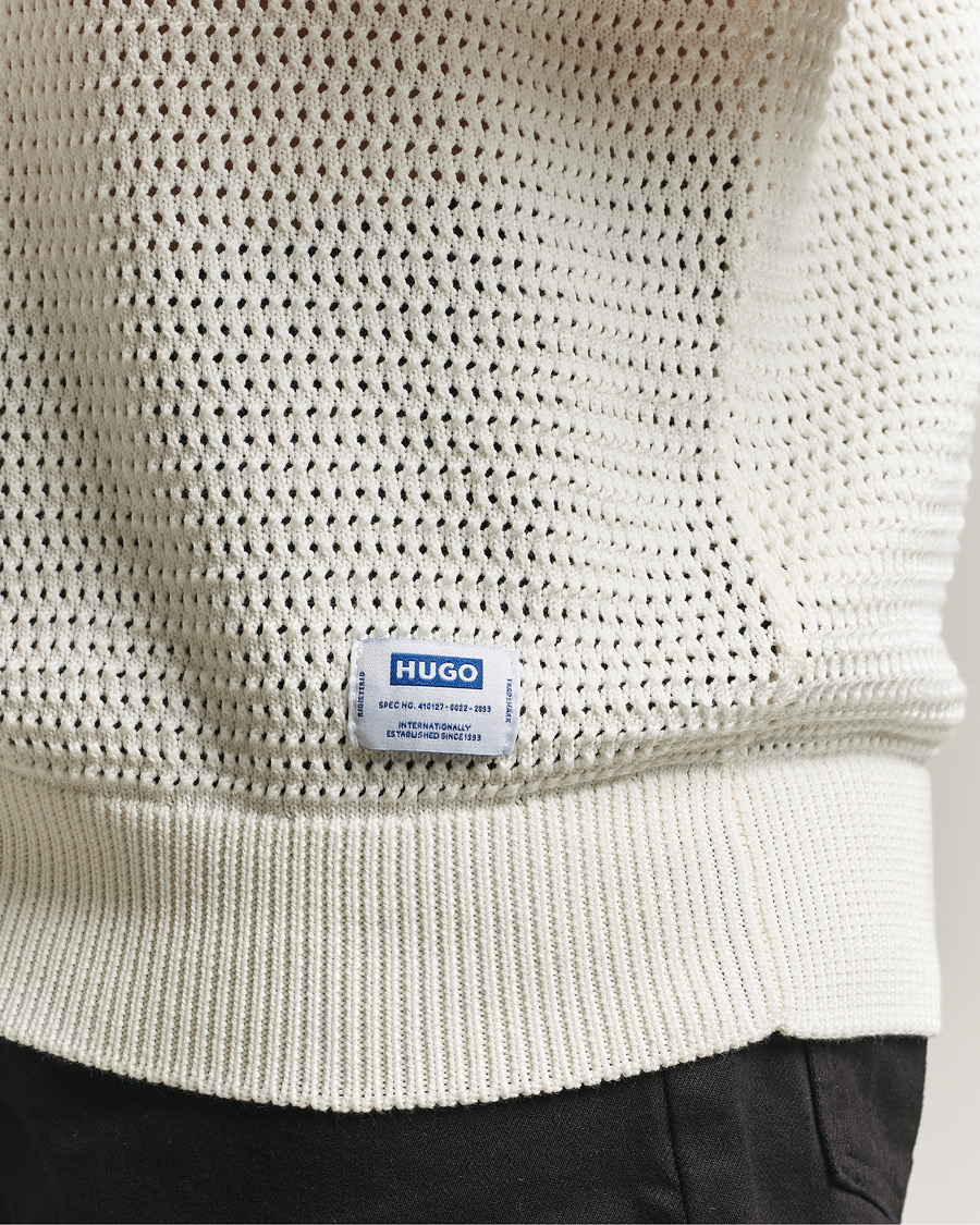 Herre | Gensere | HUGO | Sanjou Knitted Sweater Open White