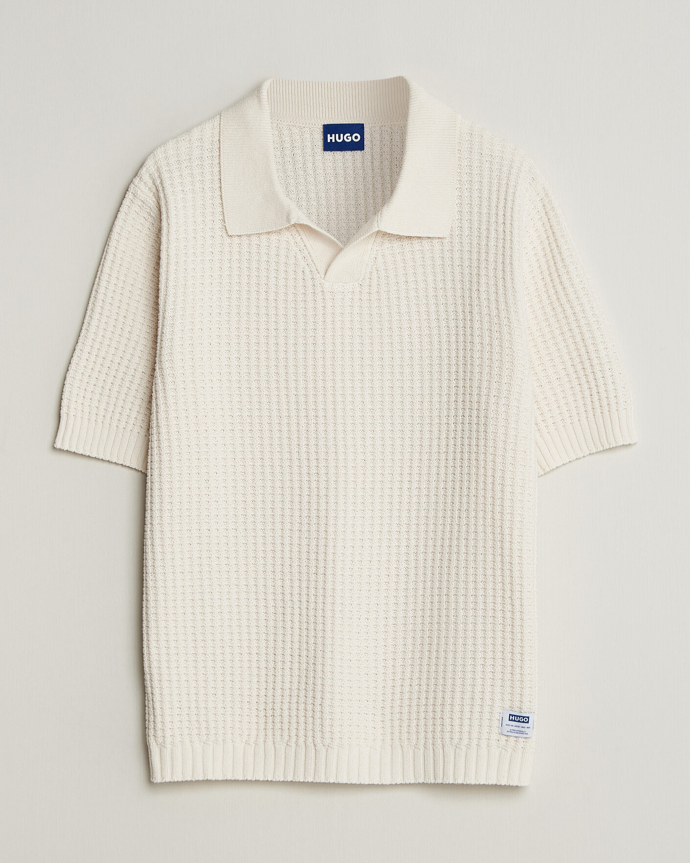 Herre | Pikéer | HUGO | Spero Knitted Polo Open White