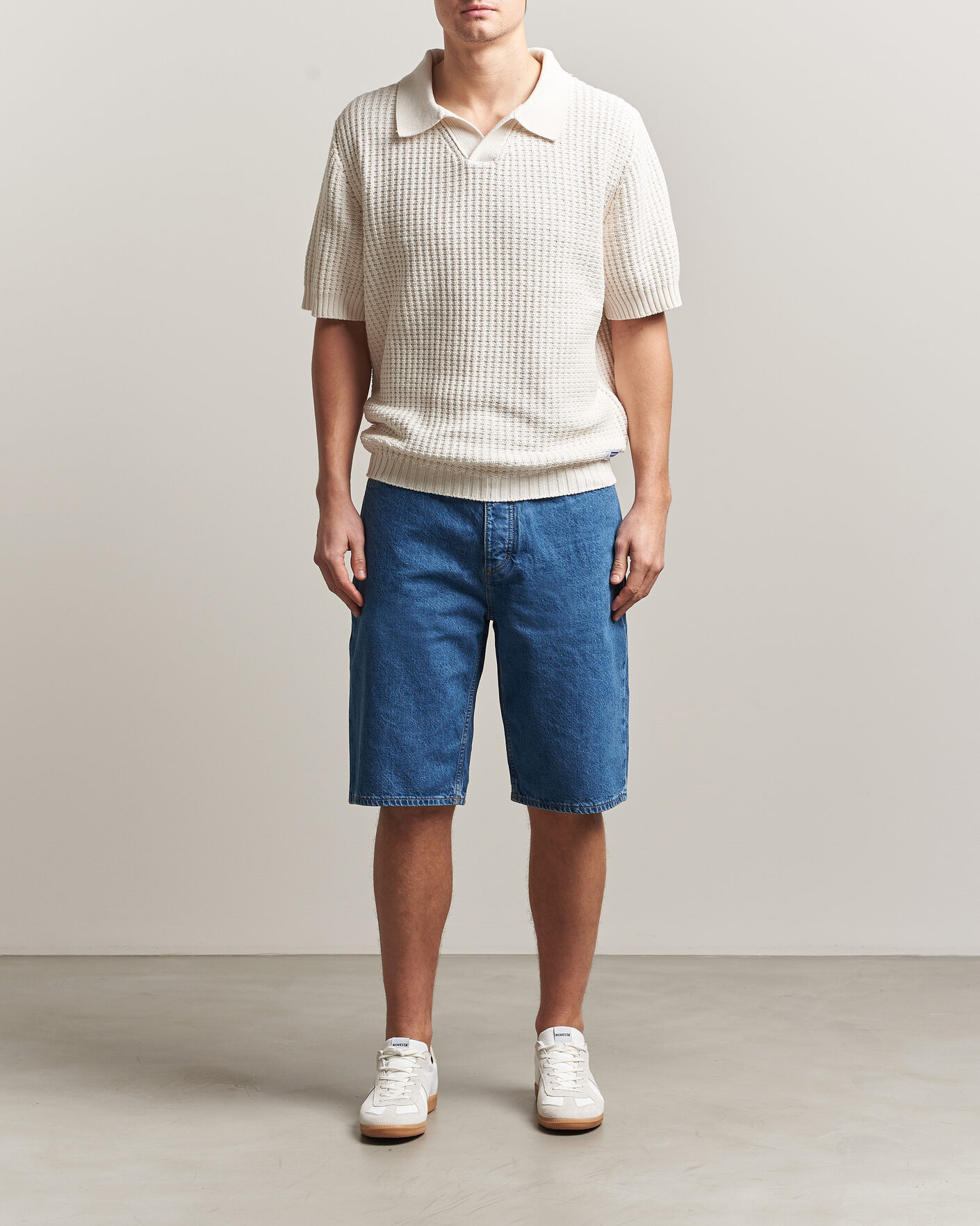 Herre | Pikéer | HUGO | Spero Knitted Polo Open White