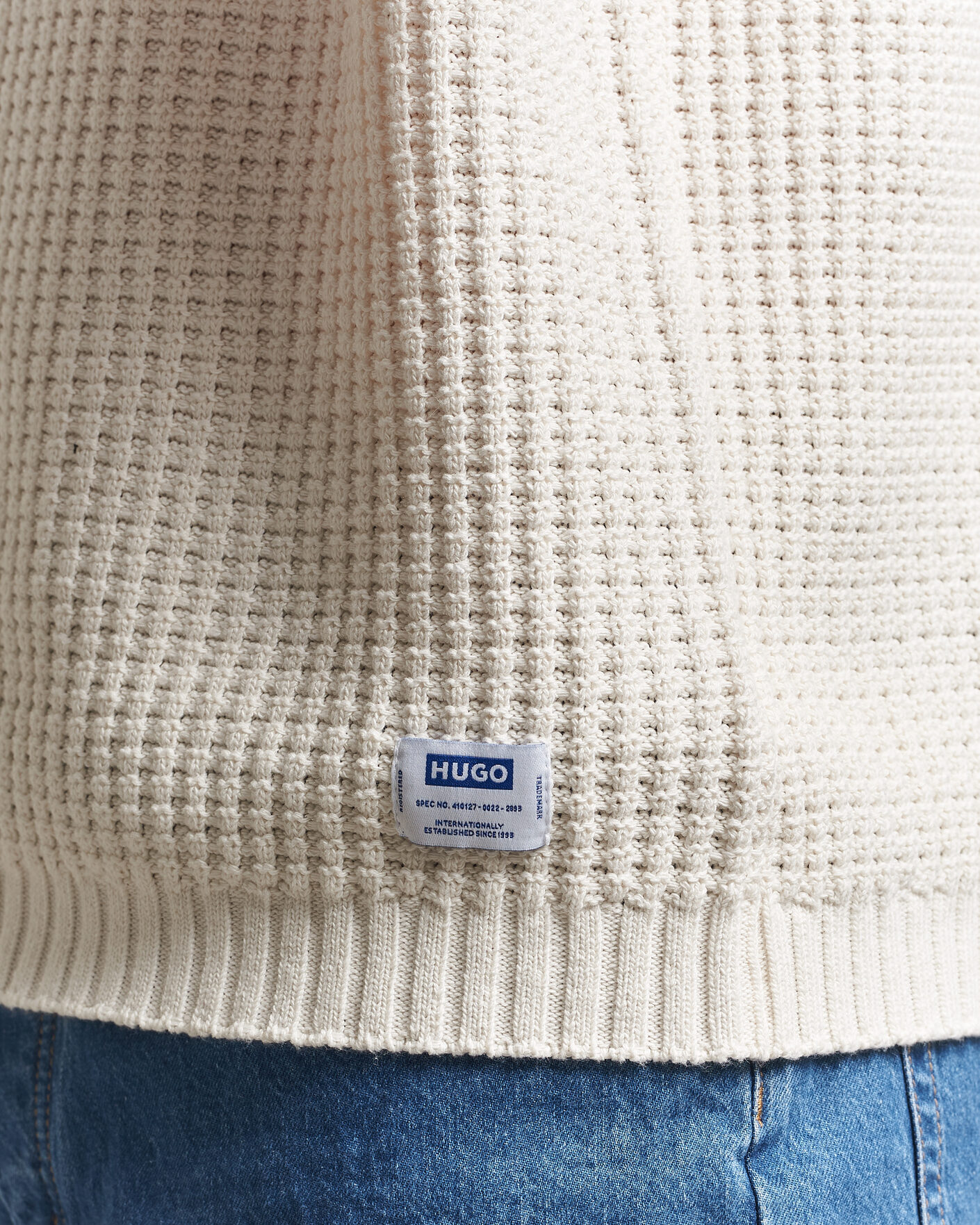 Herre | Pikéer | HUGO | Spero Knitted Polo Open White