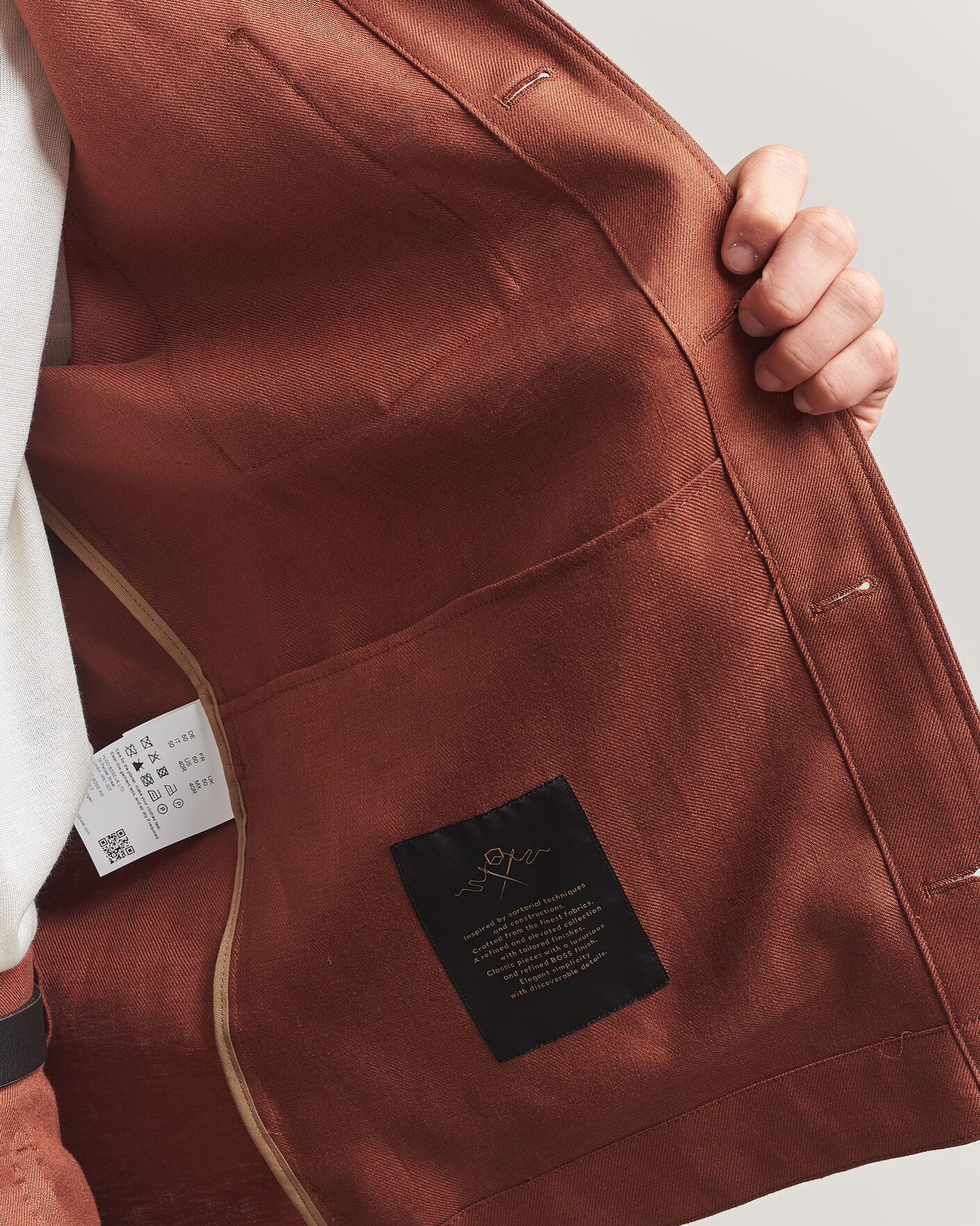 Herre | Skjorter | BOSS CAMEL | Corvin Linen Overshirt Medium Brown