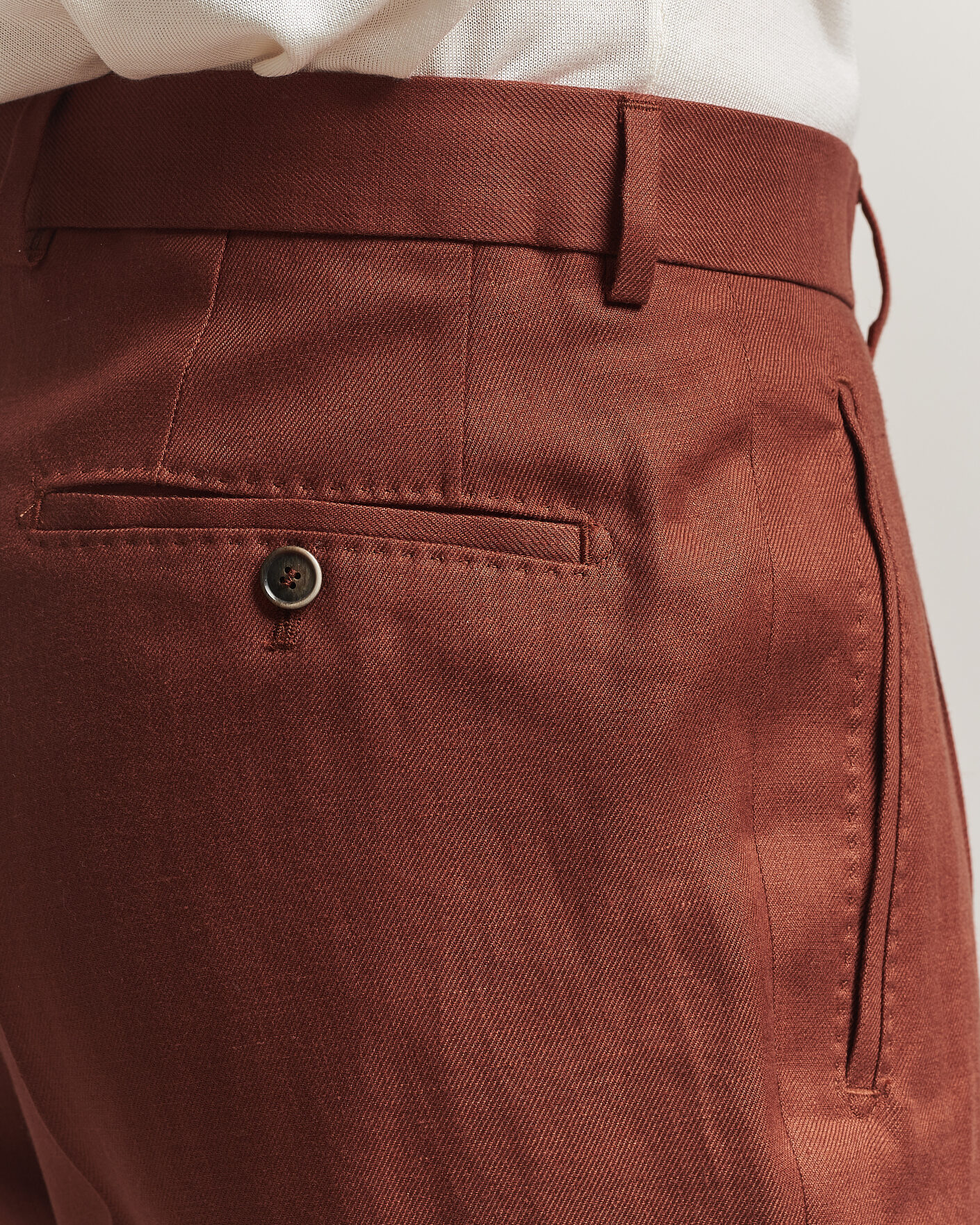 Herre | Bukser | BOSS CAMEL | Peet Linen Pleated Trousers Rust