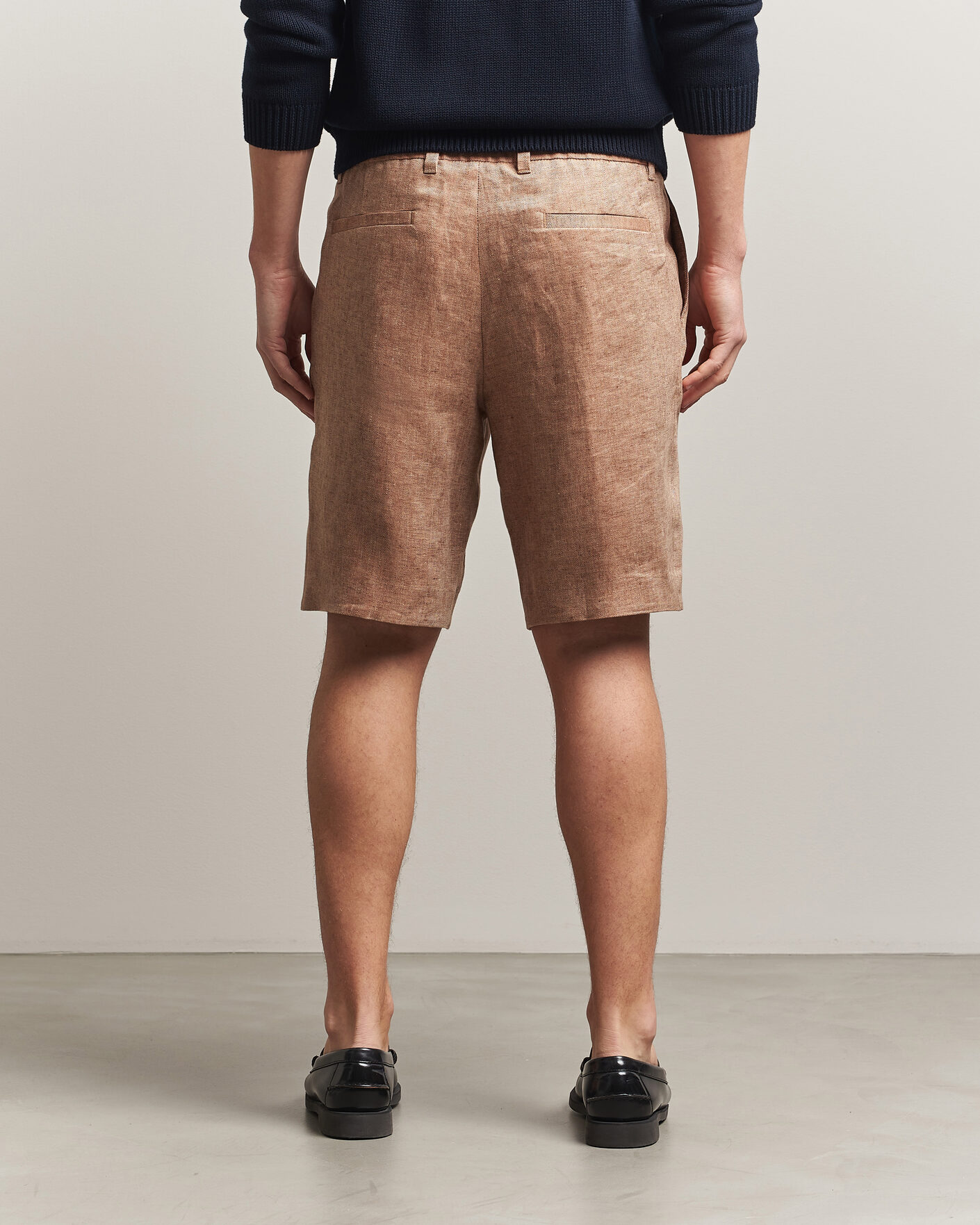Herre | Shorts | BOSS CAMEL | Peet Linen Drawstring Shorts Medium Beige