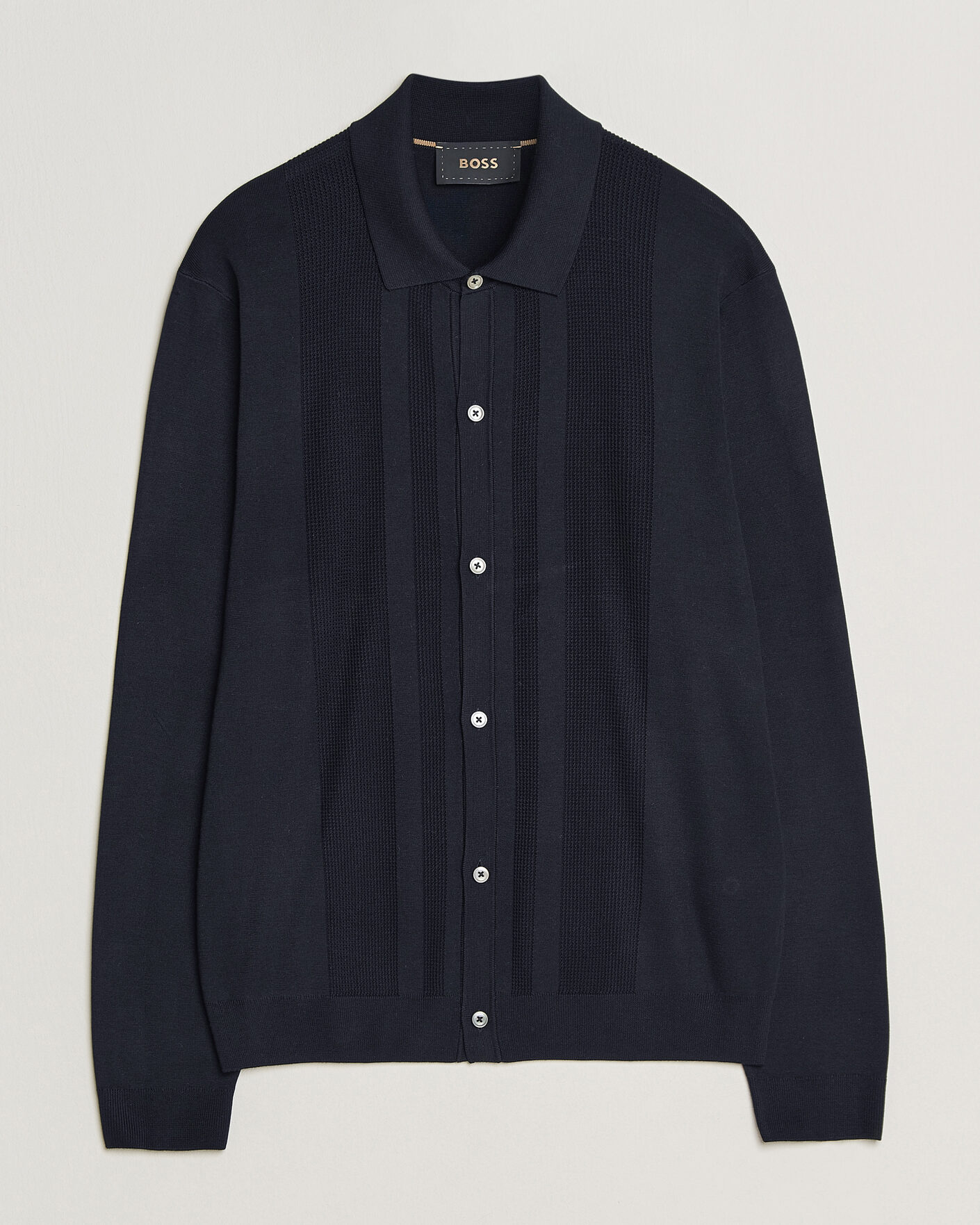 Herre | Gensere | BOSS CAMEL | Nicolo Silk Knitted Cardigan Dark Blue
