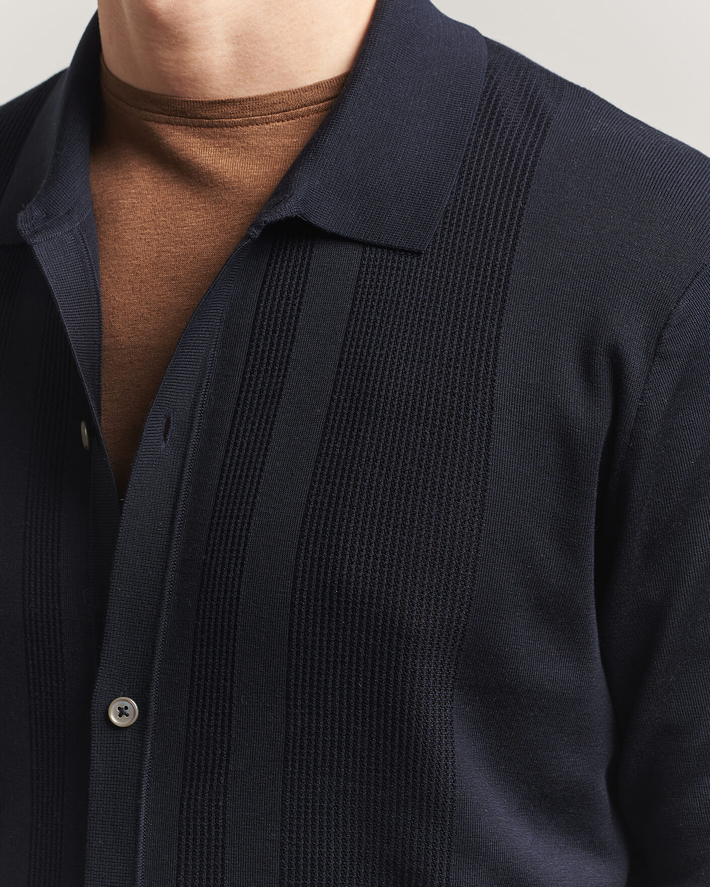 Herre | Gensere | BOSS CAMEL | Nicolo Silk Knitted Cardigan Dark Blue