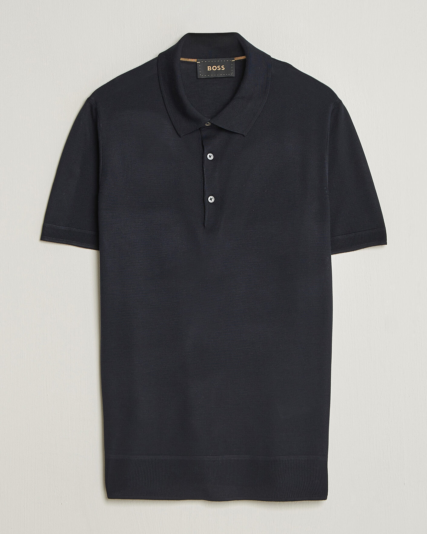 Herre | Pikéer | BOSS CAMEL | Novo Silk Knitted Polo Dark Blue