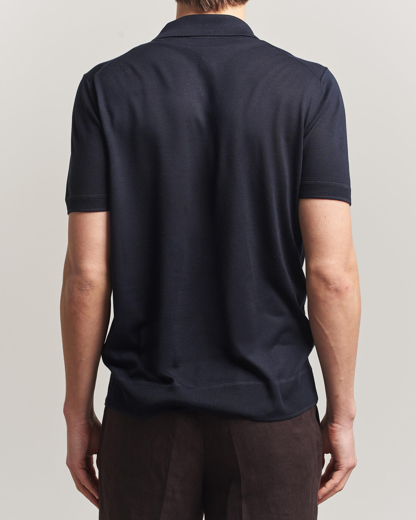 Herre | Pikéer | BOSS CAMEL | Novo Silk Knitted Polo Dark Blue