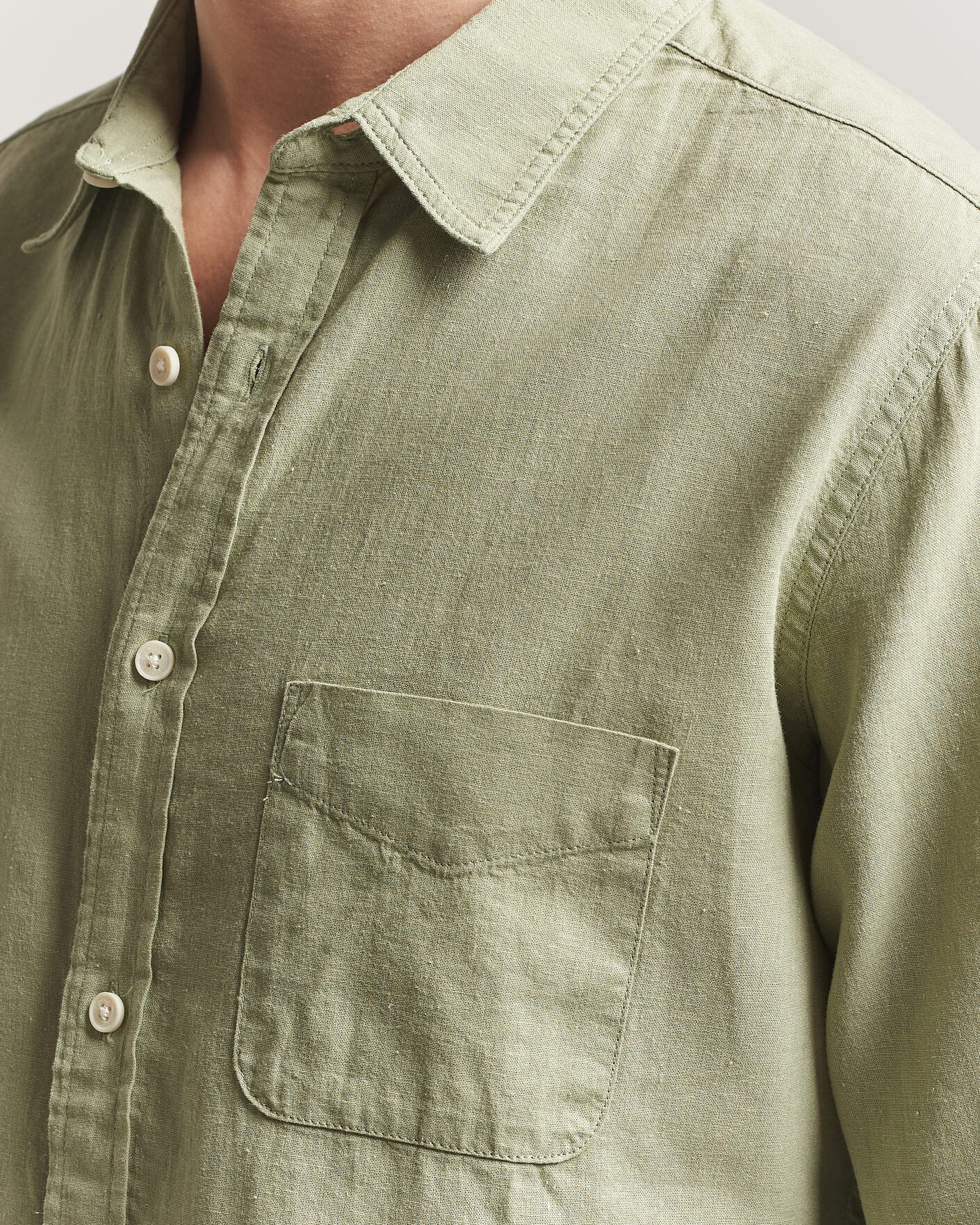 Herre | Skjorter | Dockers | Slim Linen/Cotton Shirt Tea