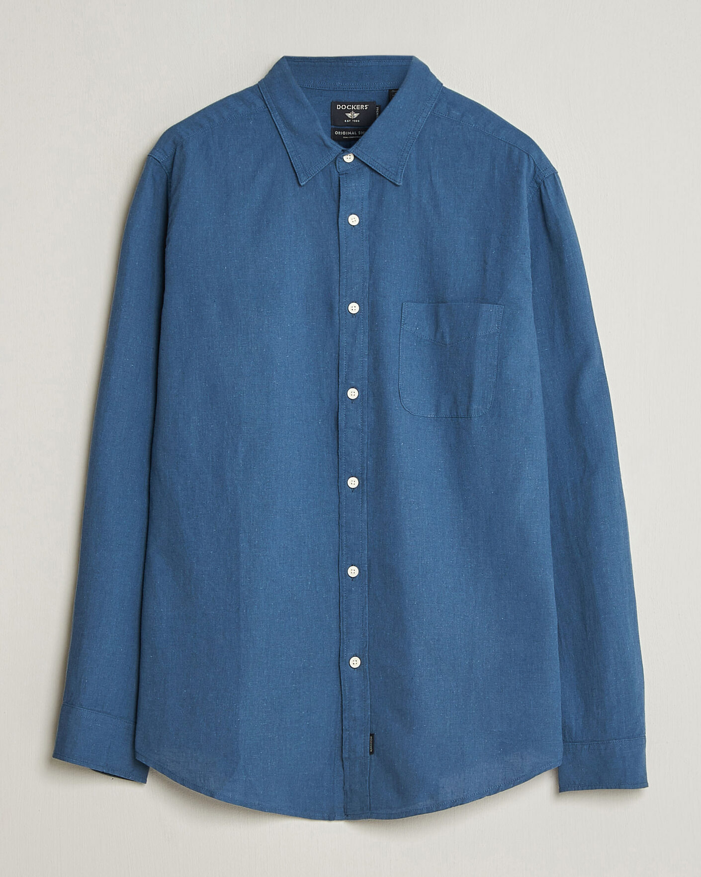 Herre | Skjorter | Dockers | Slim Linen/Cotton Shirt Bering Sea
