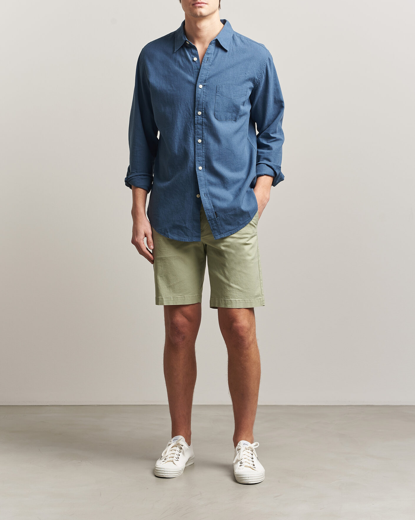Herre | Shorts | Dockers | Slim Cotton/Linen Shorts Tea