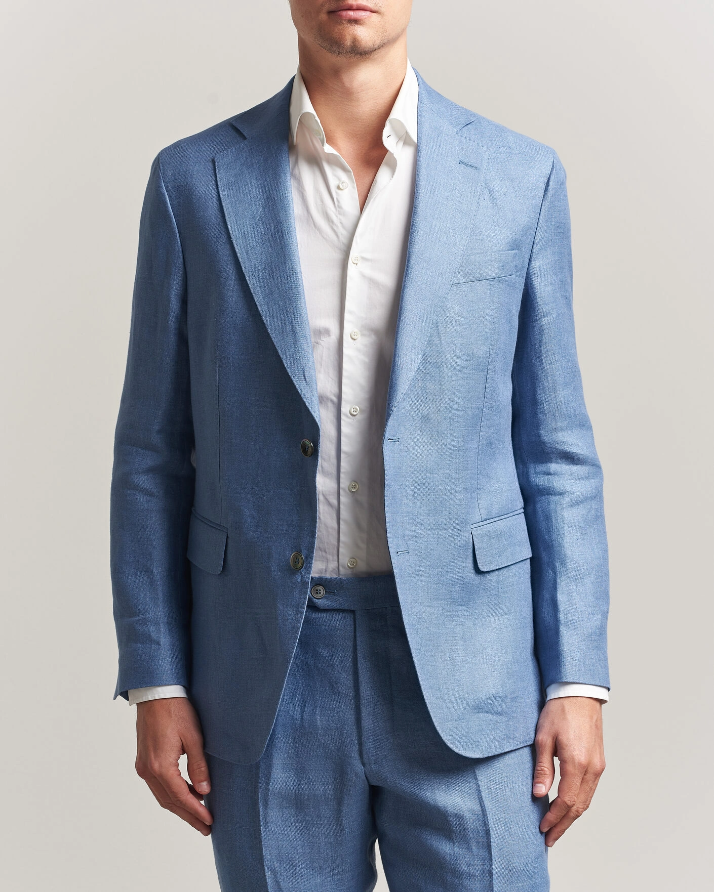 Herre | Dressjakker | Oscar Jacobson | Ferry Soft Linen Blazer Light Blue