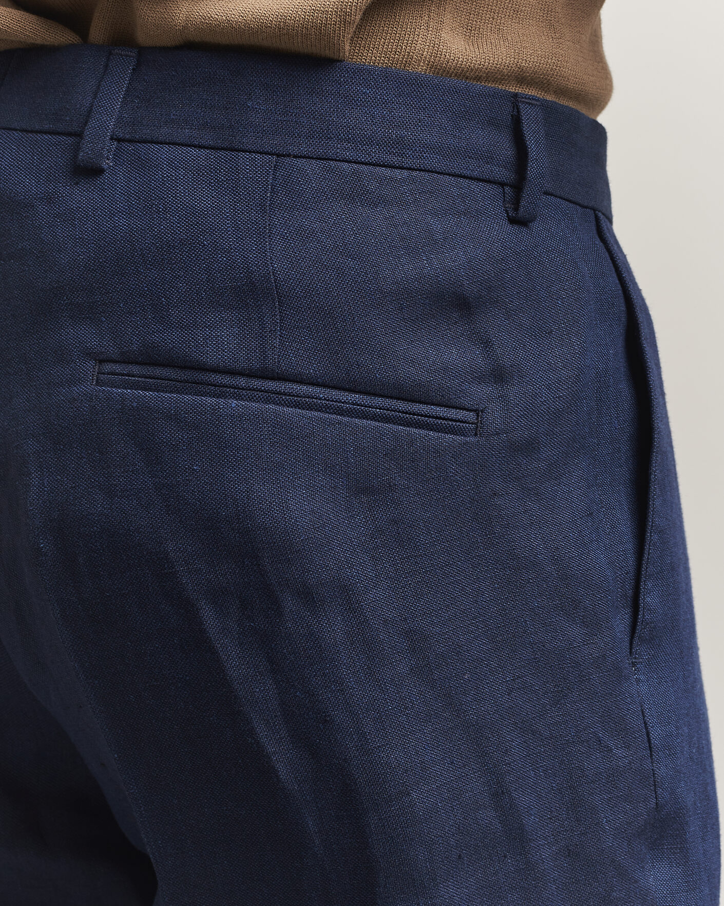 Herre | Bukser | Oscar Jacobson | Dandy Linen Trousers Navy