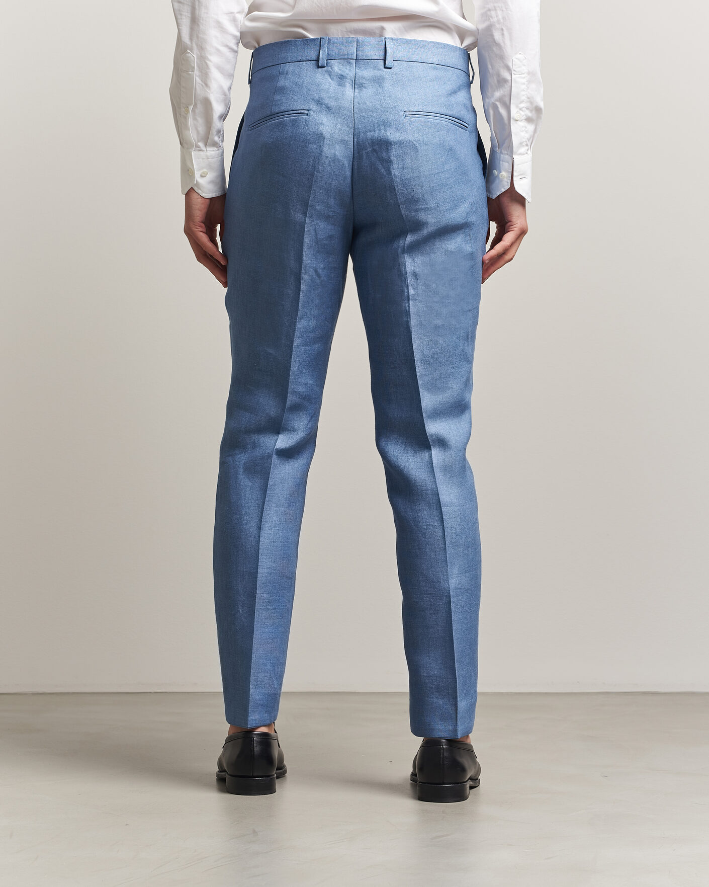 Herre | Bukser | Oscar Jacobson | Dandy Linen Trousers Light Blue
