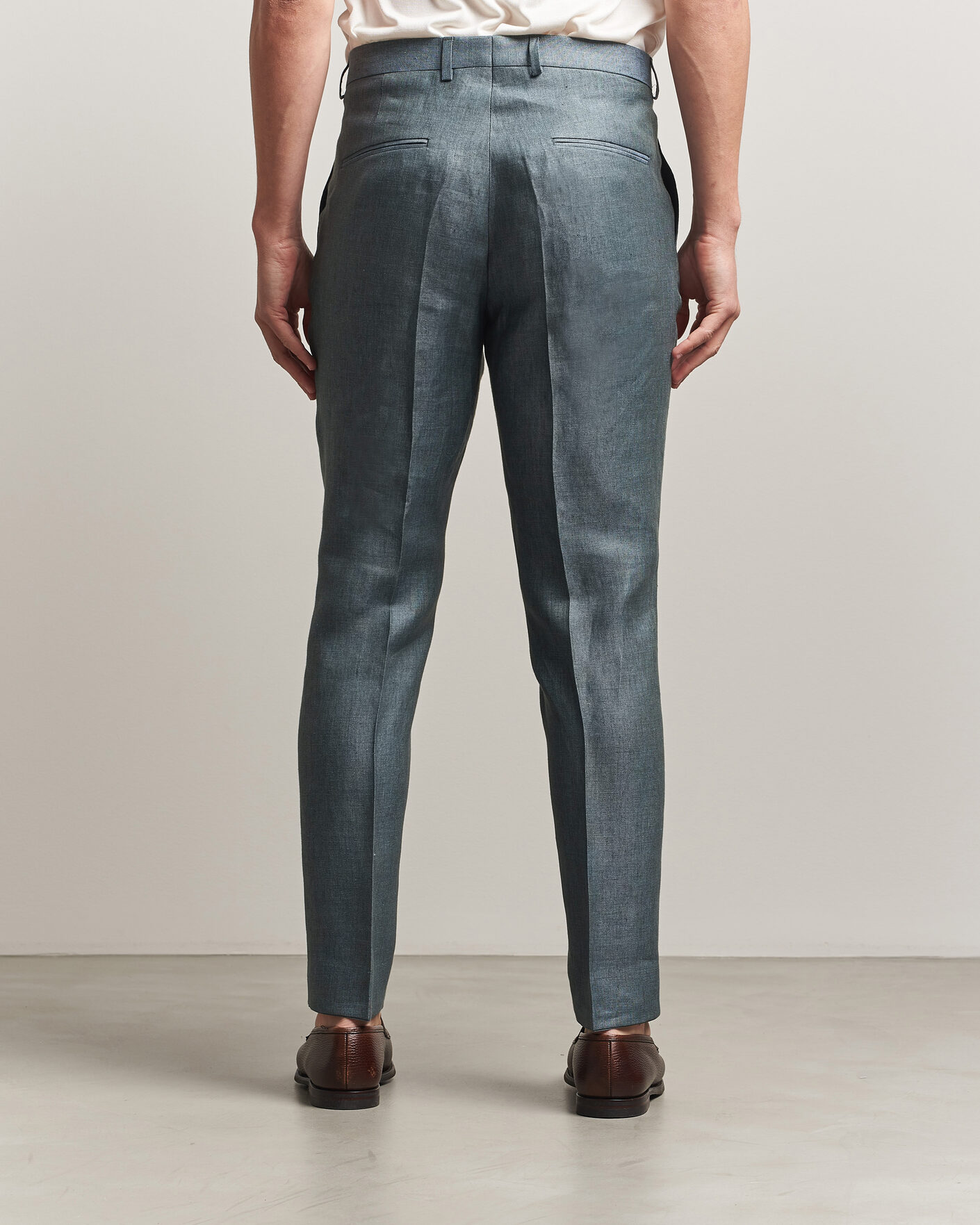 Herre | Bukser | Oscar Jacobson | Dandy Linen Trousers Green