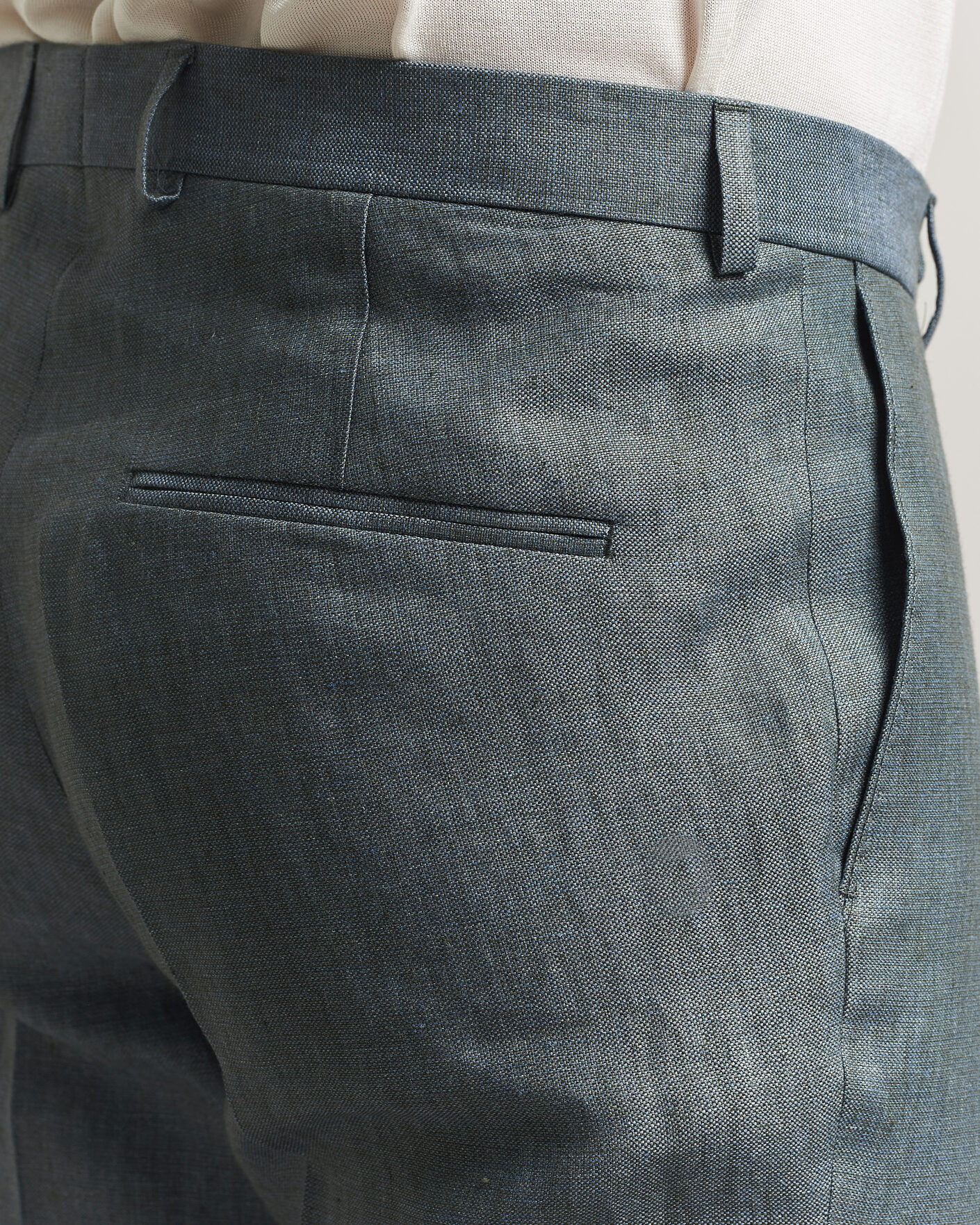 Herre | Bukser | Oscar Jacobson | Dandy Linen Trousers Green