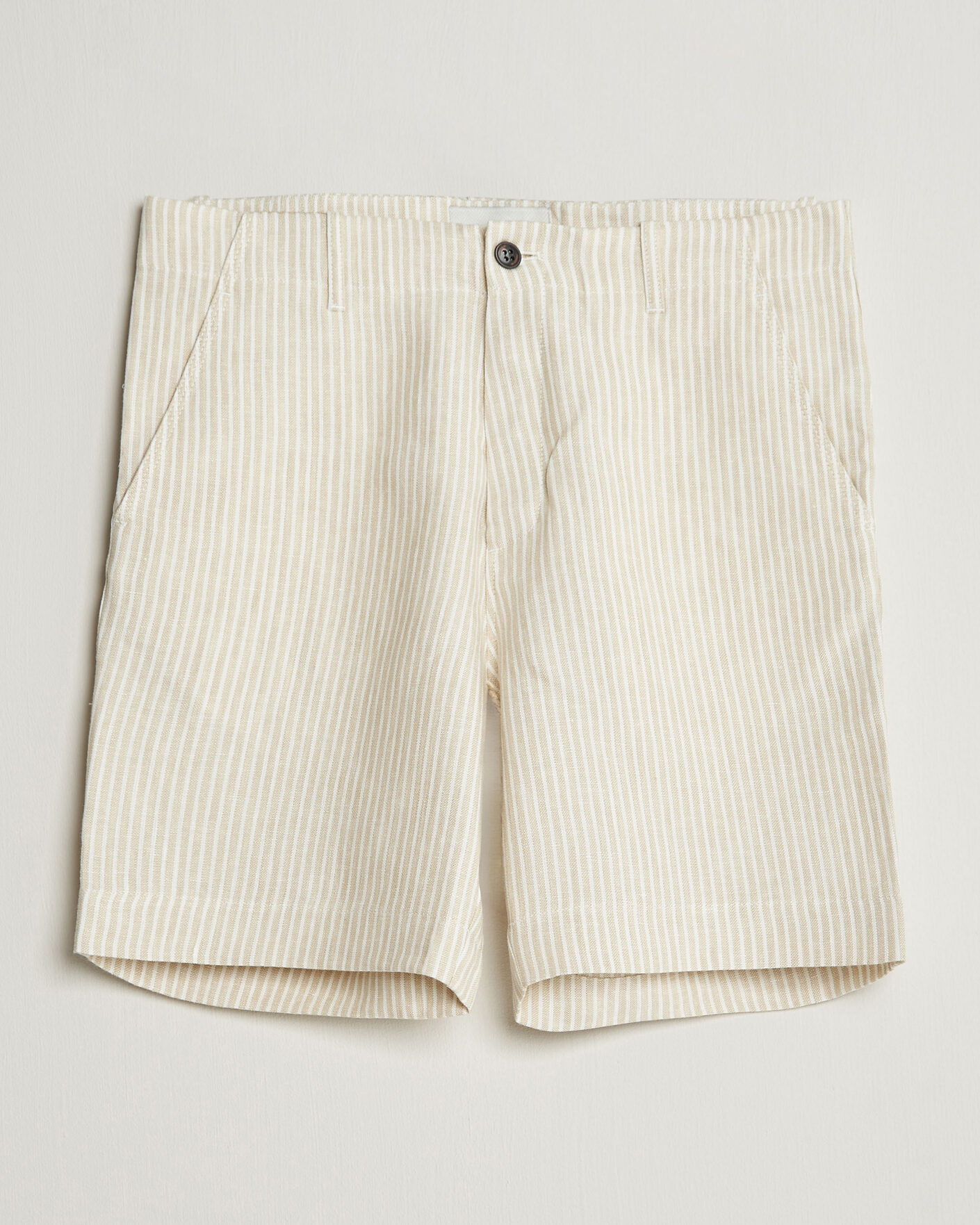 Herre | Skjorter | Peregrine | Windsor Linen Shorts Beige Stripe