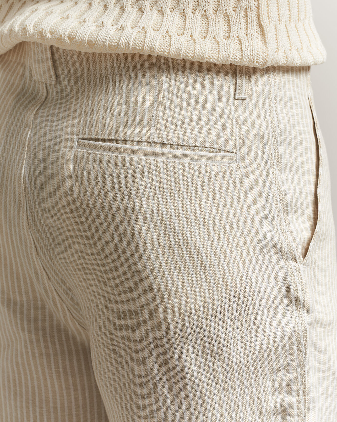 Herre | Skjorter | Peregrine | Windsor Linen Shorts Beige Stripe