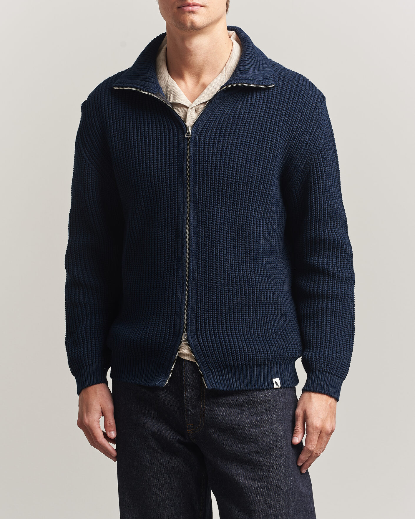 Herre | Gensere | Peregrine | River Cotton Zip Cardigan Navy