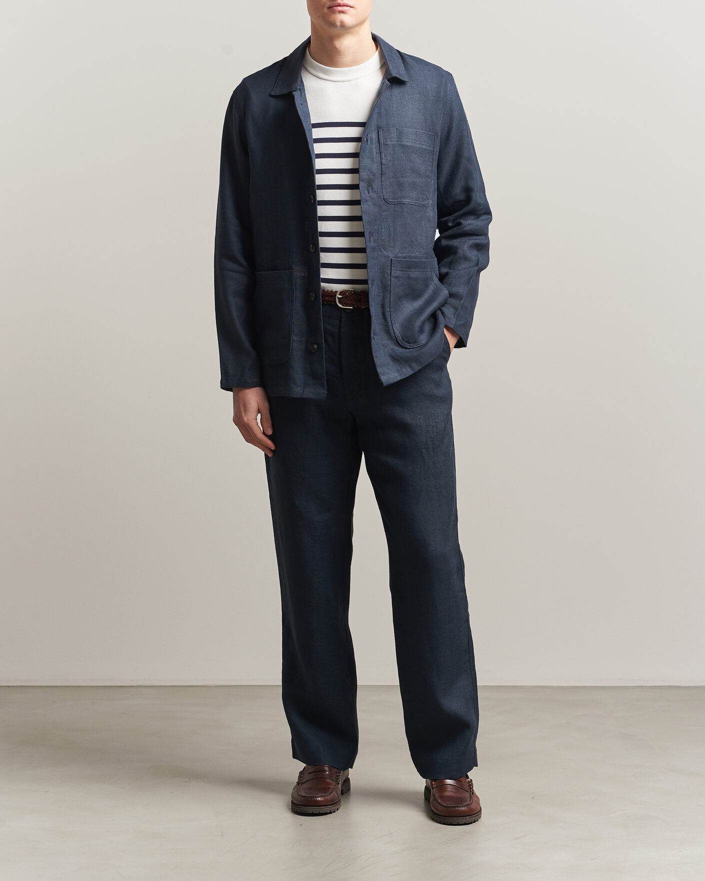 Herre | Bukser | Peregrine | Windsor Linen Trousers Navy