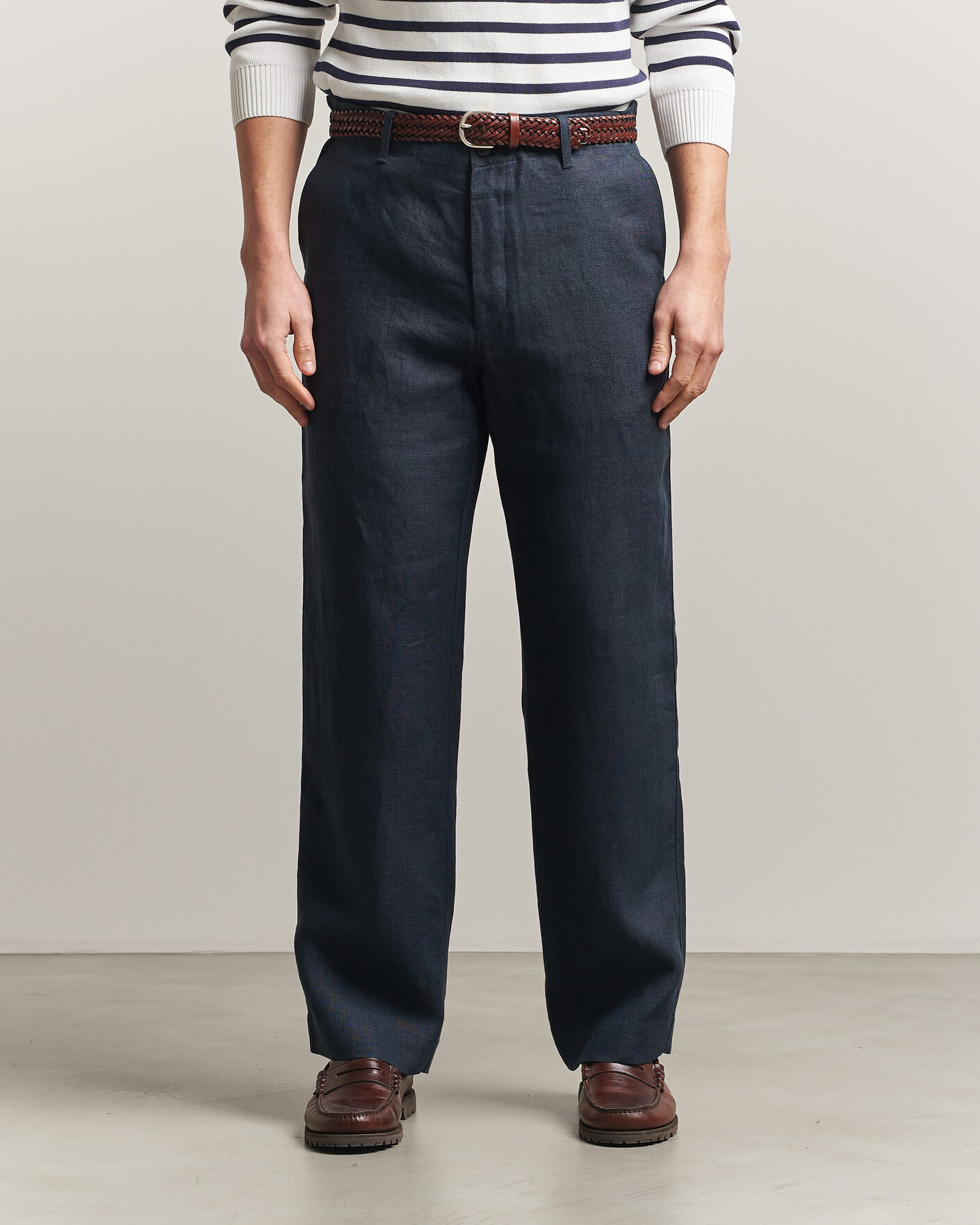 Herre | Bukser | Peregrine | Windsor Linen Trousers Navy
