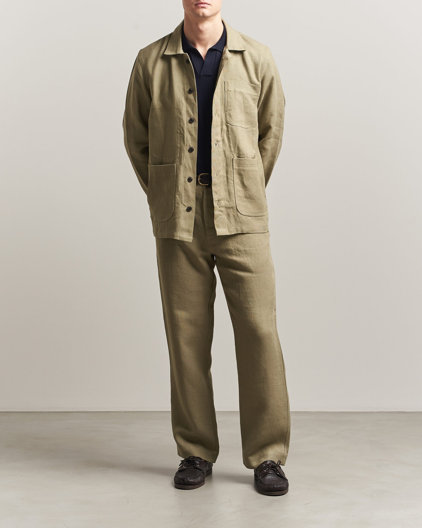 Herre | Bukser | Peregrine | Windsor Linen Trousers Sage