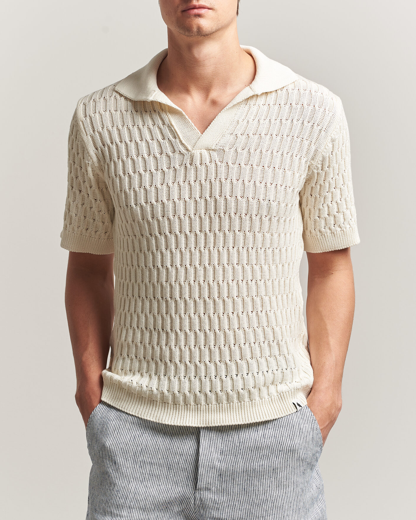Herre | Pikéer | Peregrine | Cove Knitted Cotton Polo Shirt White