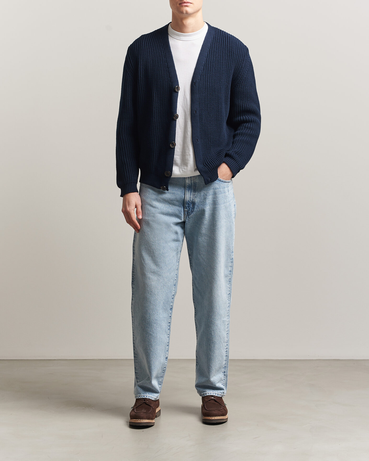 Herre | Gensere | Peregrine | River Cotton Cardigan Navy