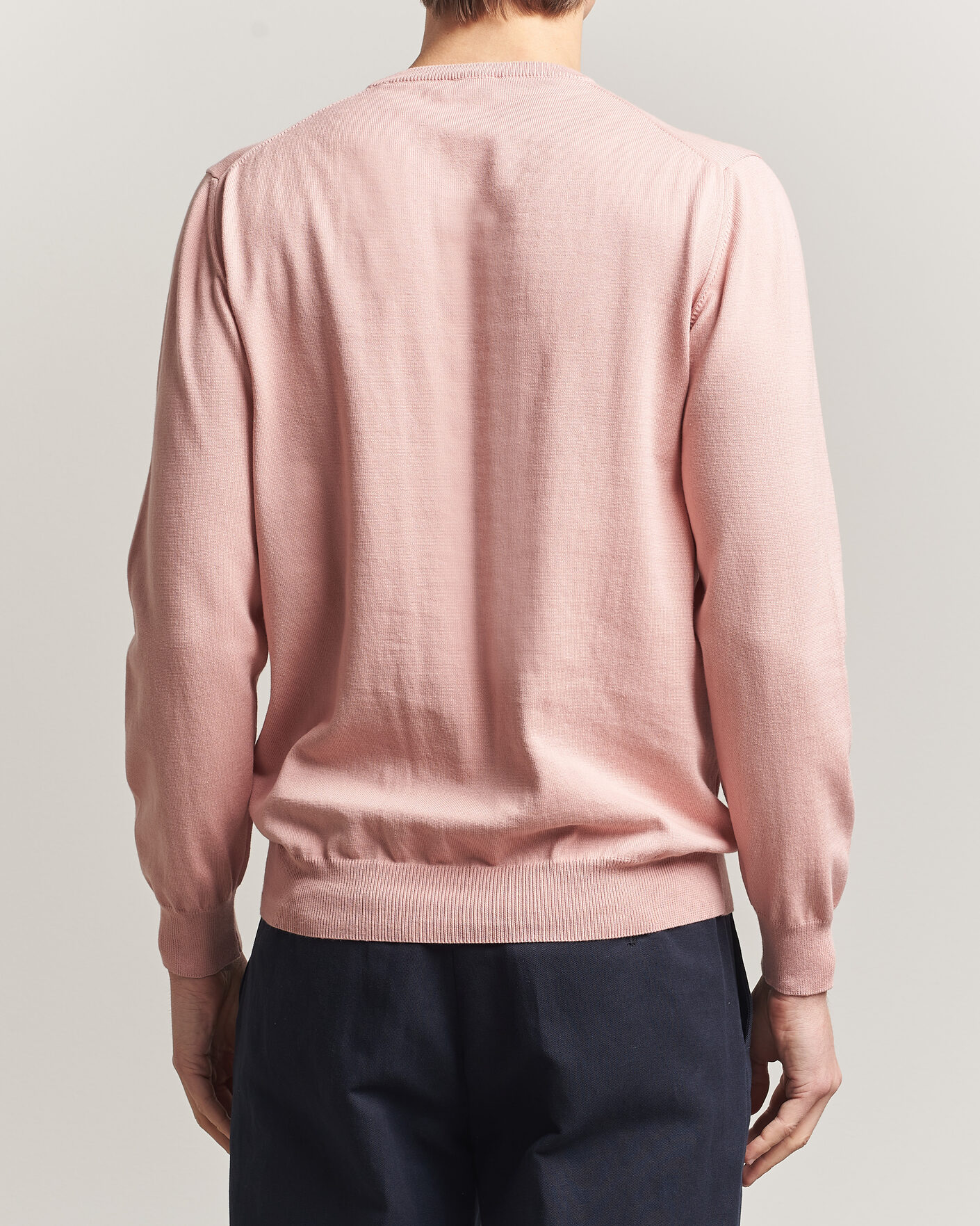 Herre | Gensere | Morgano | Supersoft Egyptian Cotton Crew Neck Soft Pink