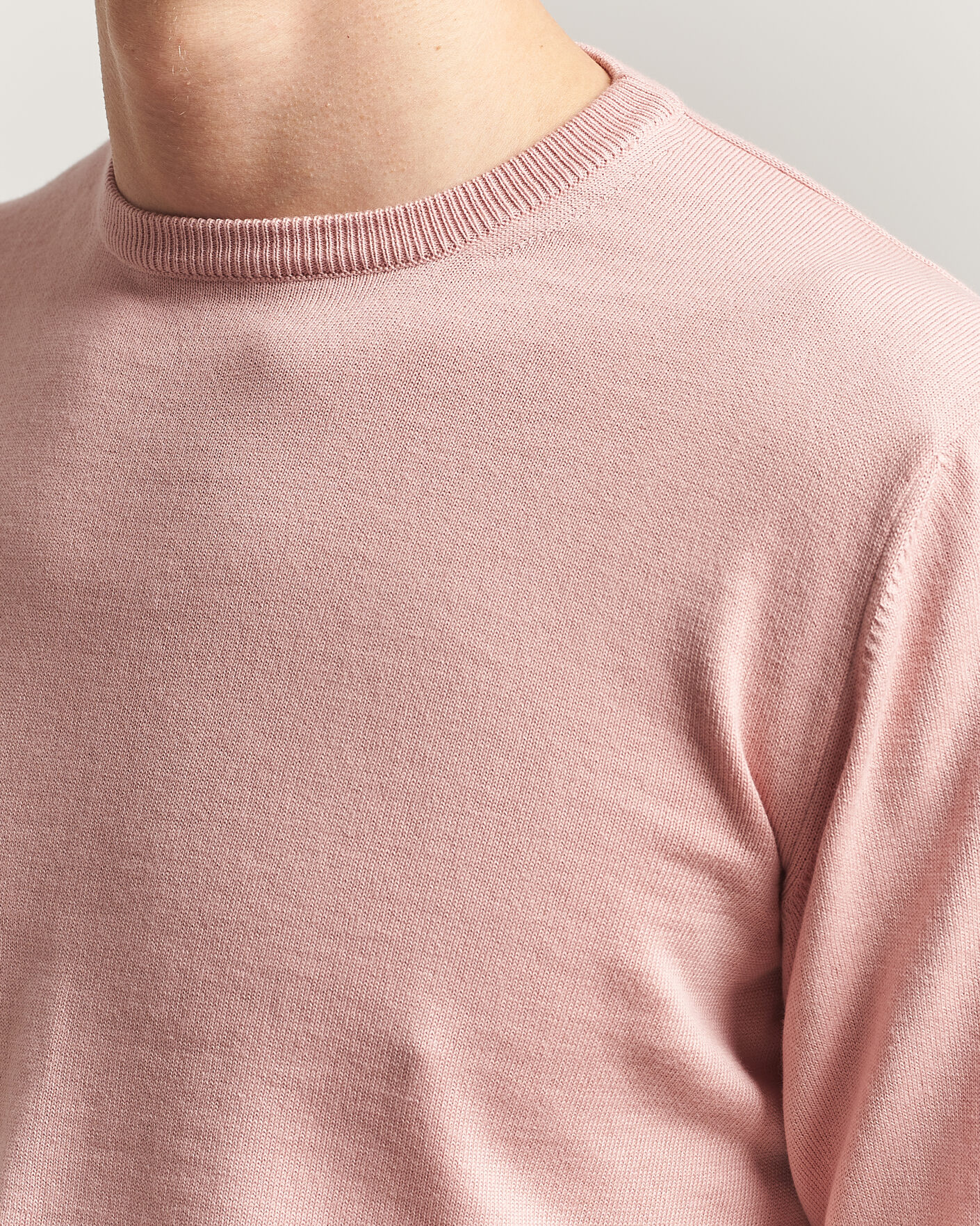 Herre | Gensere | Morgano | Supersoft Egyptian Cotton Crew Neck Soft Pink