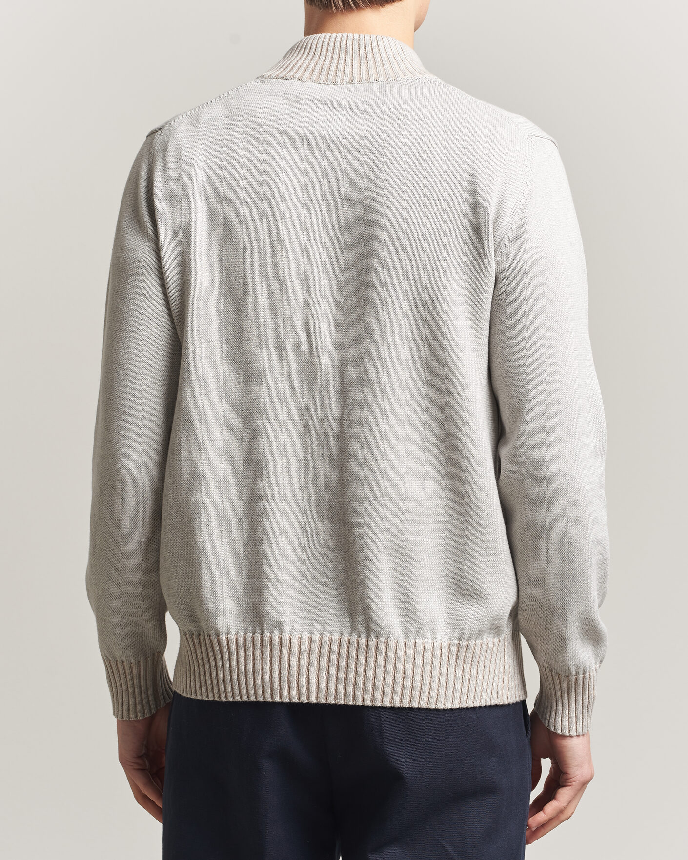 Herre | Gensere | Morgano | Cotton/Cashmere Knitted Cardigan Light Grey