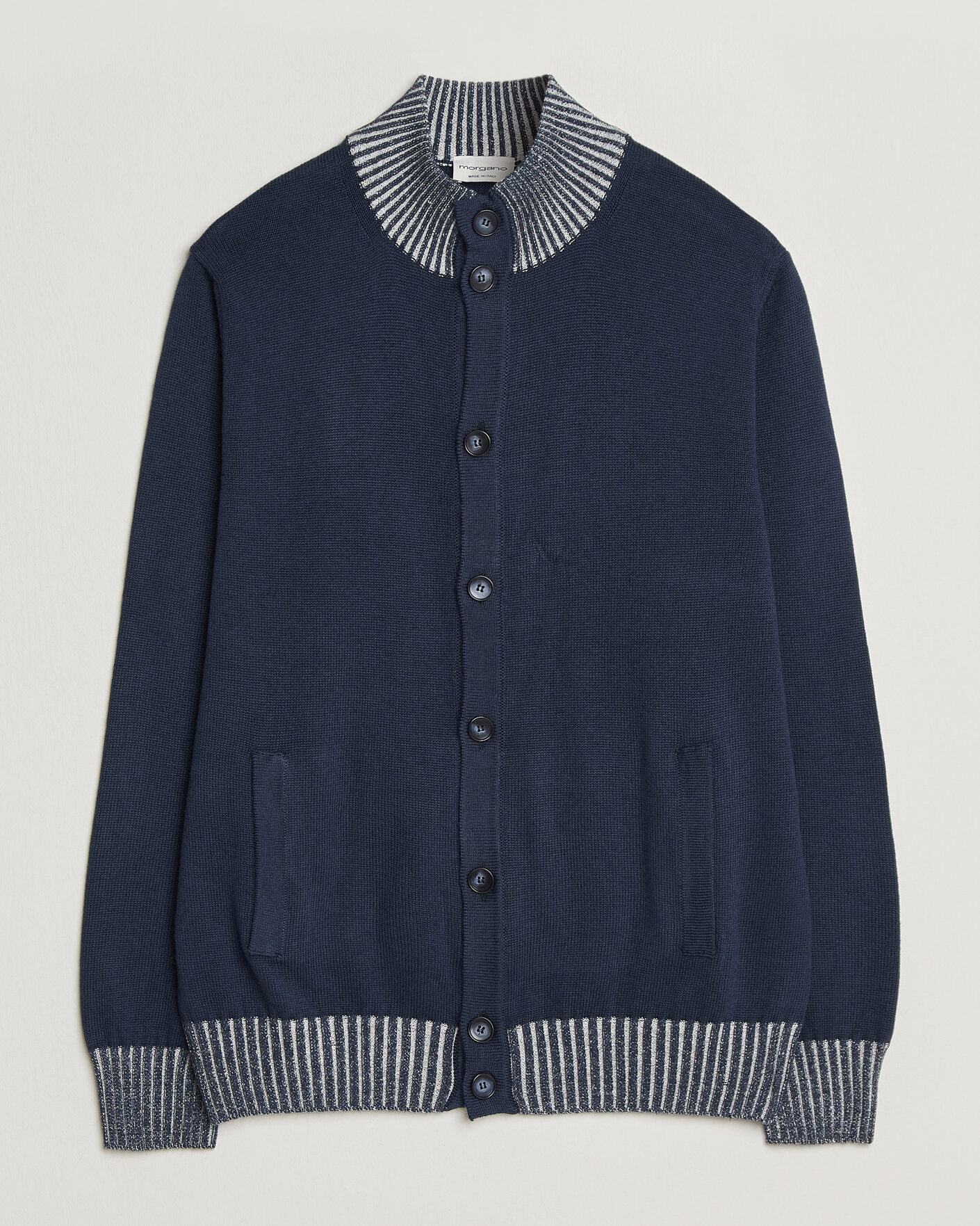 Herre | Gensere | Morgano | Cotton/Cashmere Knitted Cardigan Navy