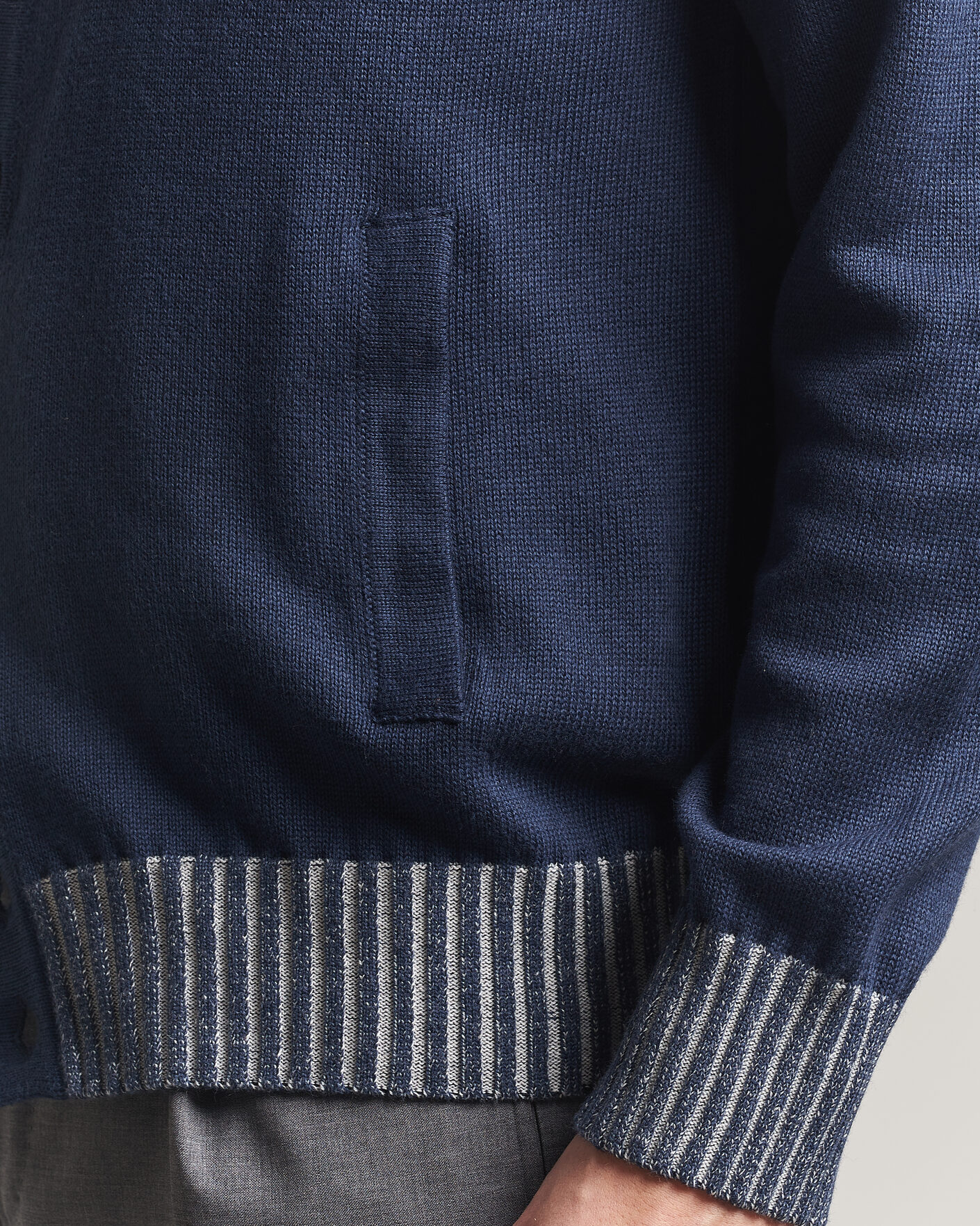 Herre | Gensere | Morgano | Cotton/Cashmere Knitted Cardigan Navy