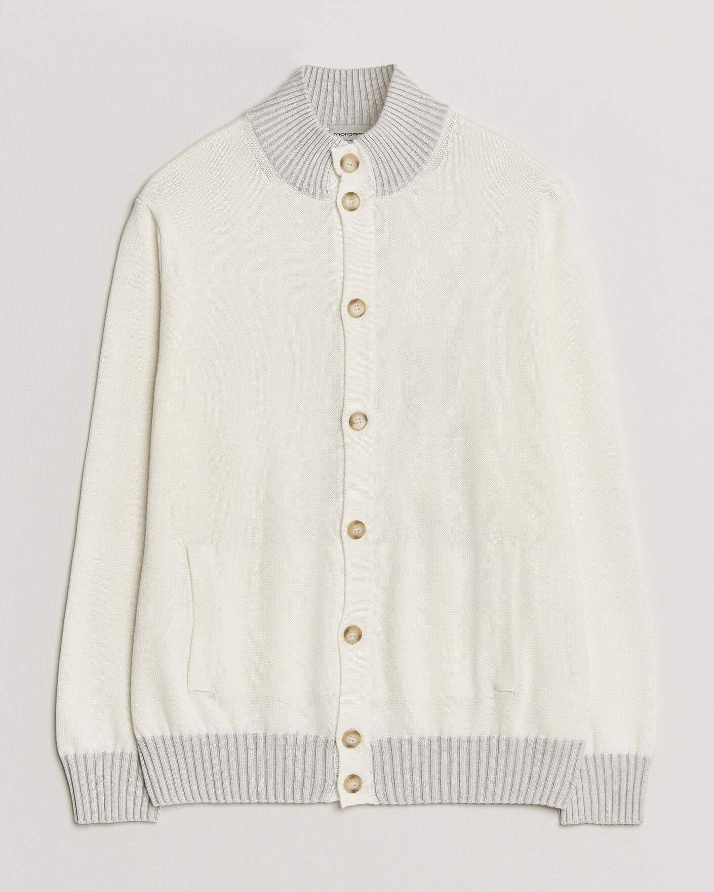 Herre | Gensere | Morgano | Cotton/Cashmere Knitted Cardigan Cream