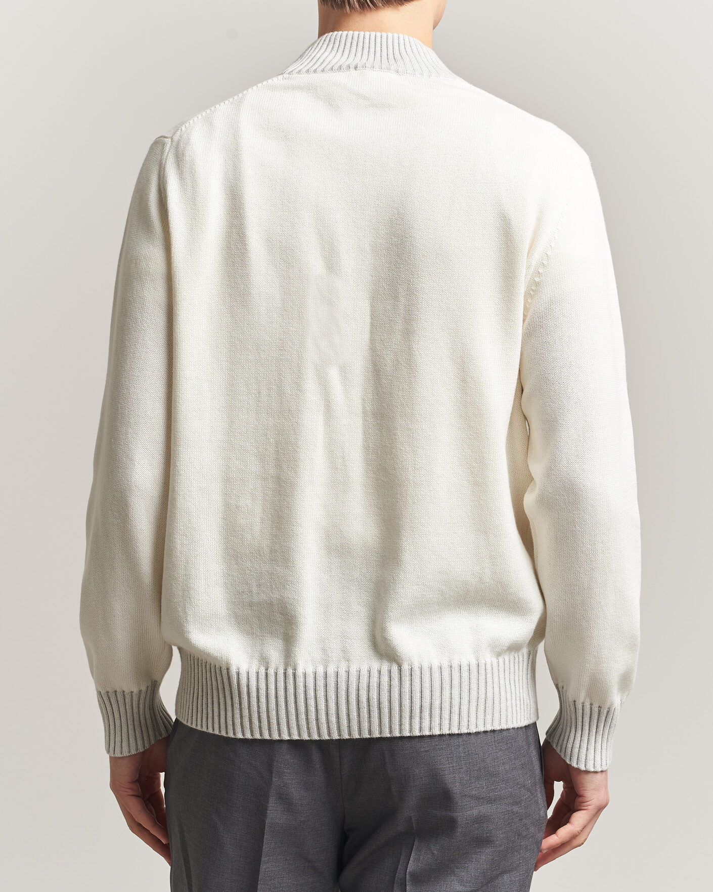 Herre | Gensere | Morgano | Cotton/Cashmere Knitted Cardigan Cream