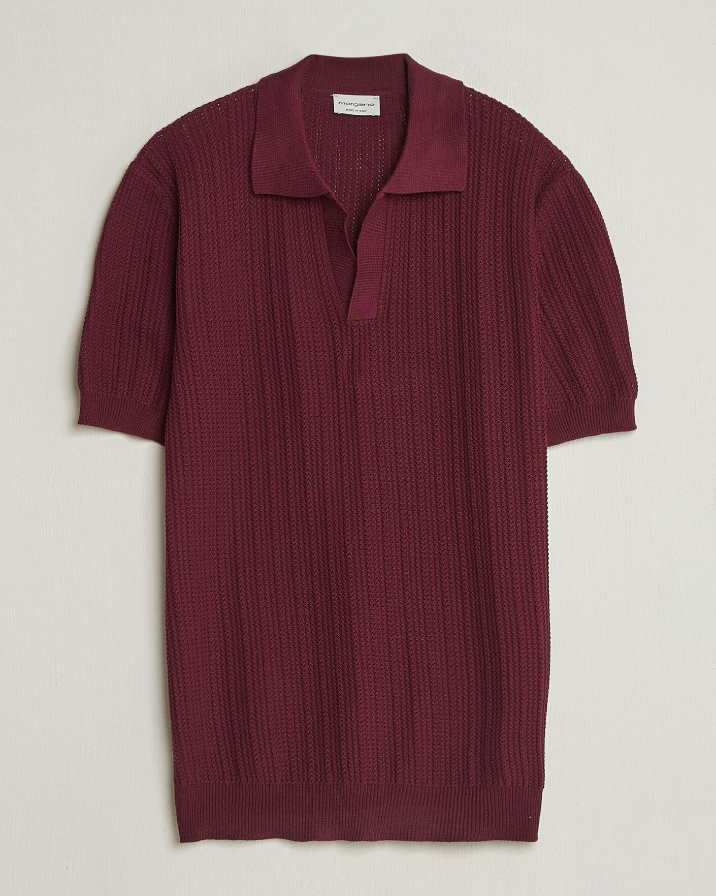 Herre | Pikéer | Morgano | Structured Knitted Polo Burgundy