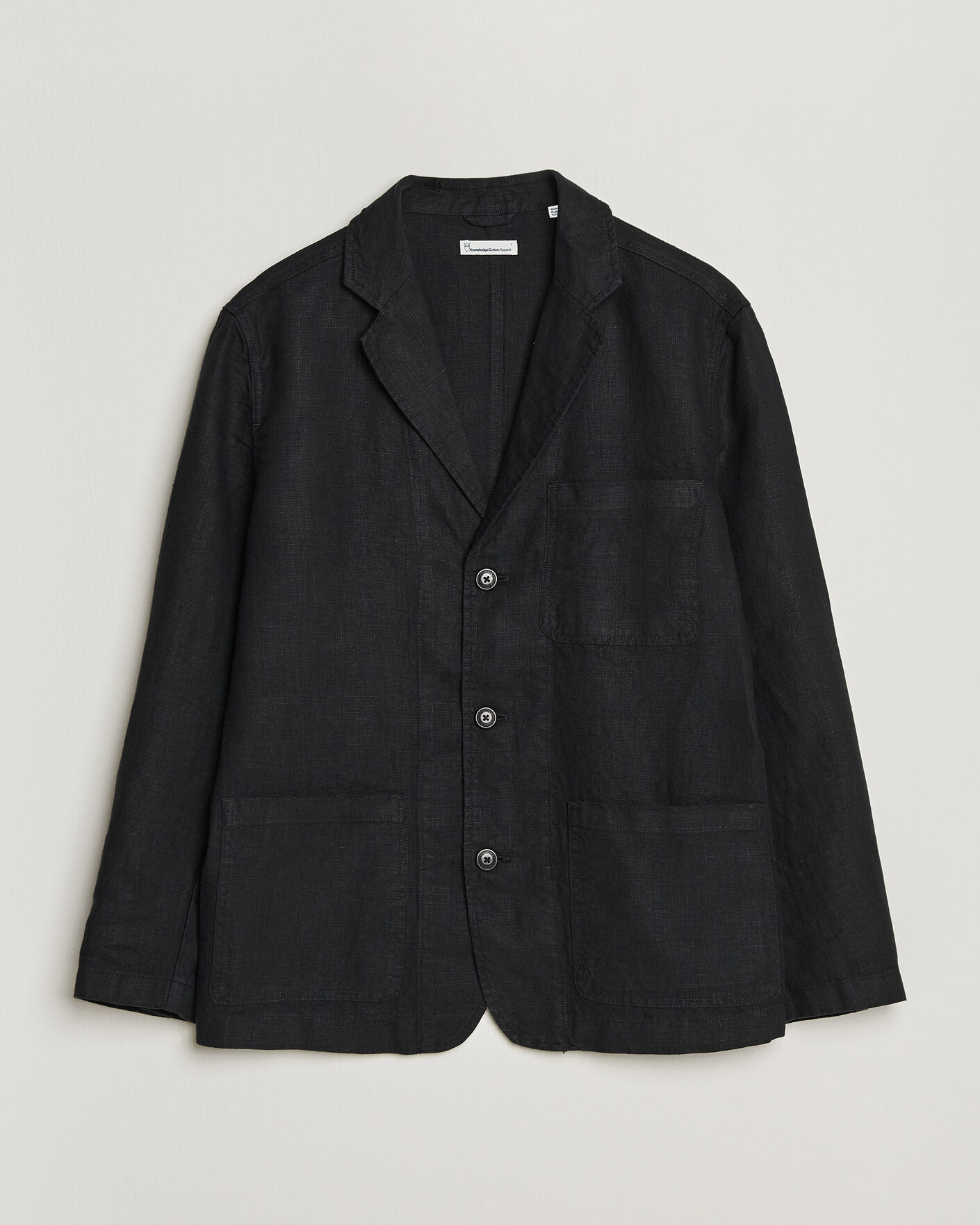 Herre | Dressjakker | KnowledgeCotton Apparel | Linen Blazer Black