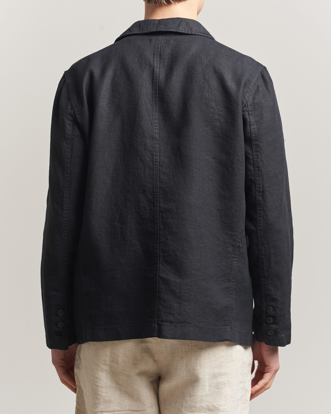 Herre | Dressjakker | KnowledgeCotton Apparel | Linen Blazer Black