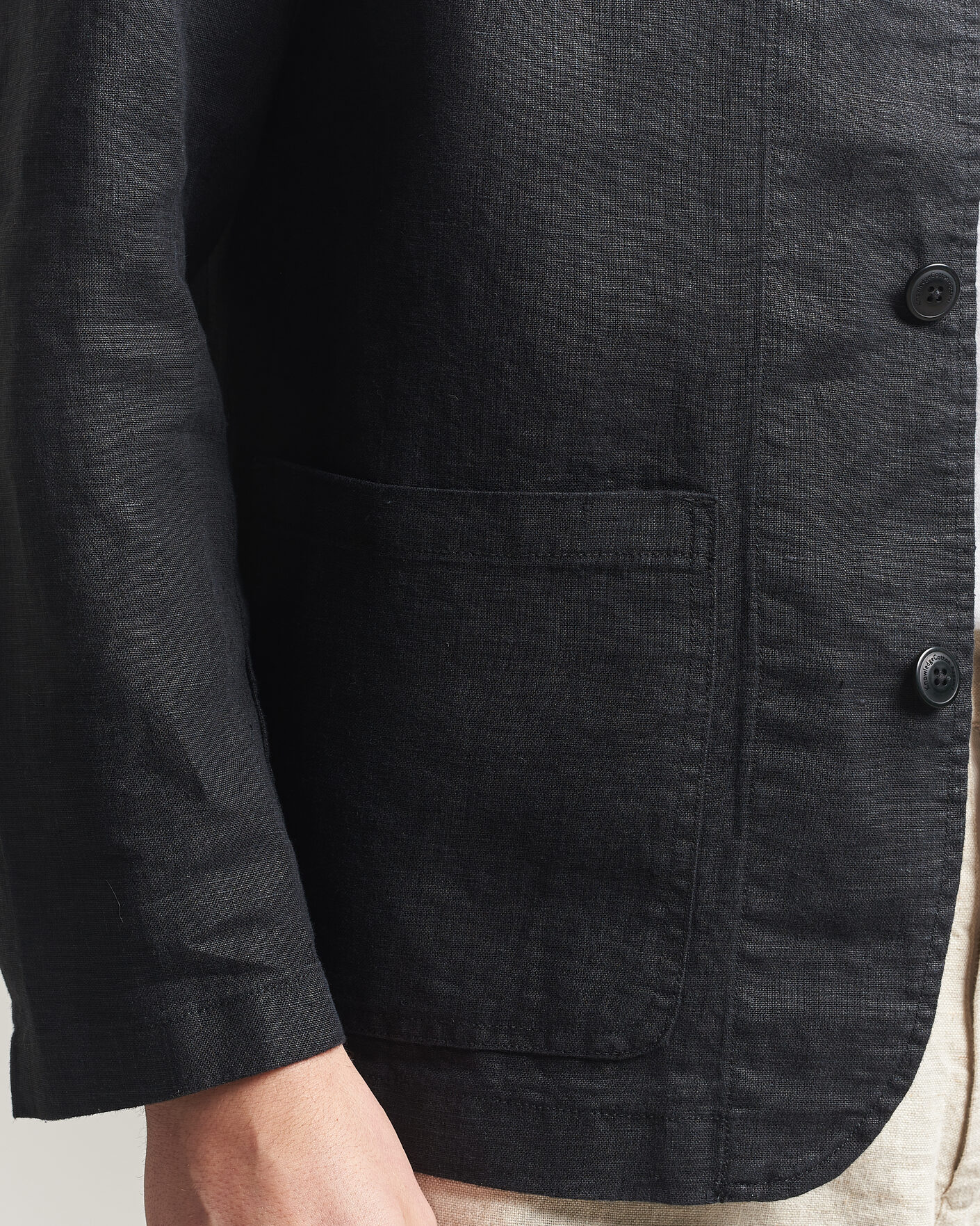 Herre | Dressjakker | KnowledgeCotton Apparel | Linen Blazer Black
