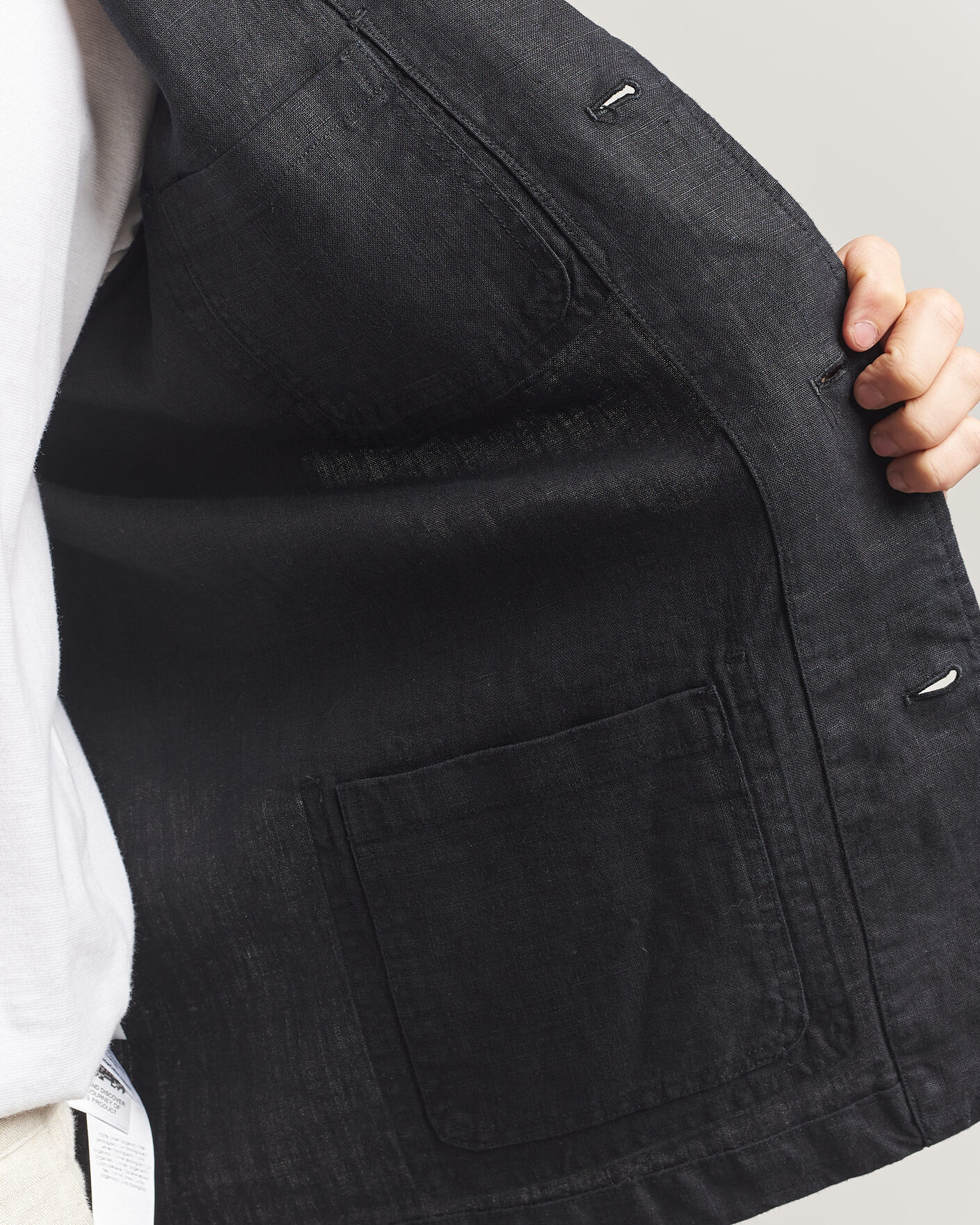 Herre | Dressjakker | KnowledgeCotton Apparel | Linen Blazer Black