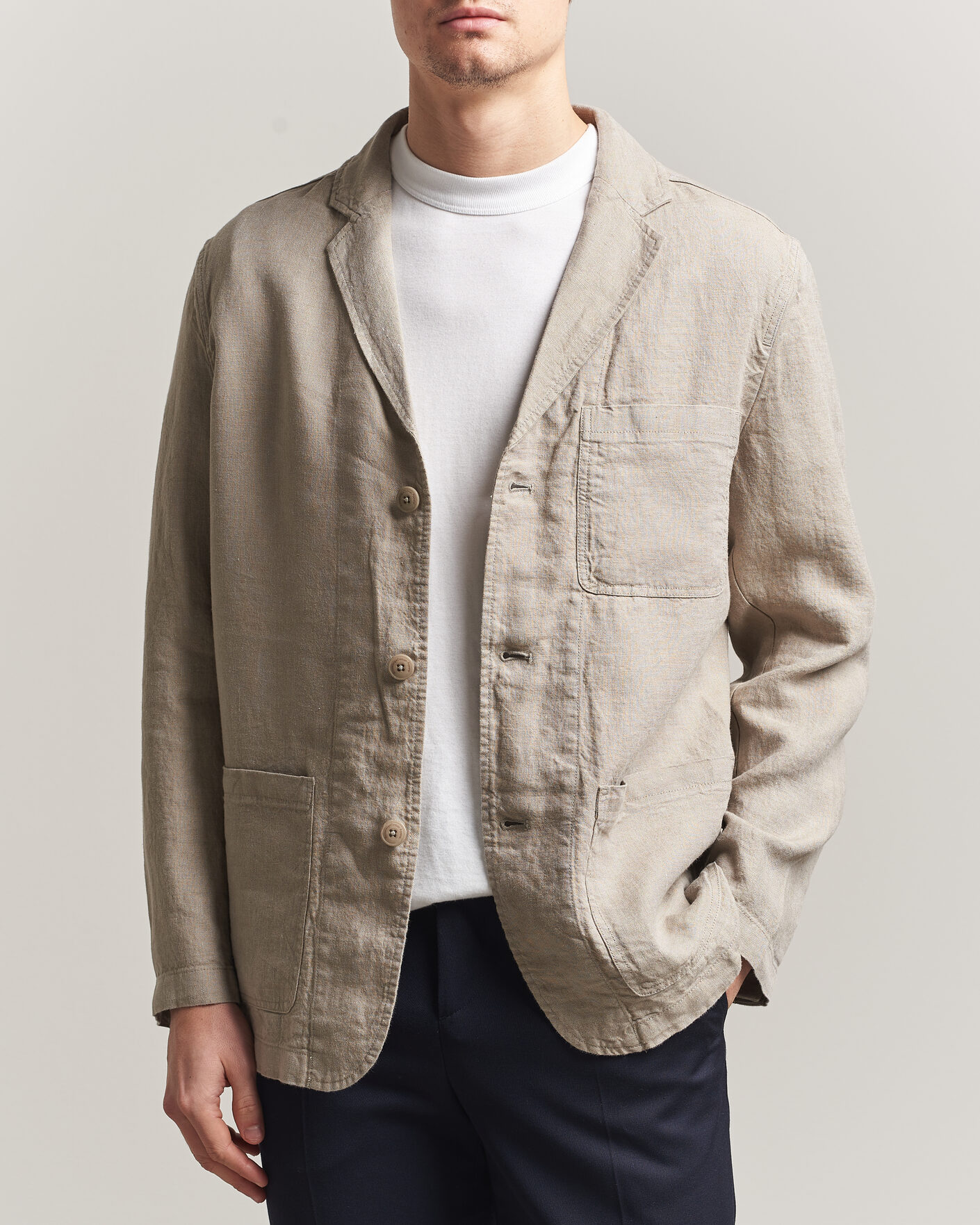 Herre | Dressjakker | KnowledgeCotton Apparel | Linen Blazer Twill