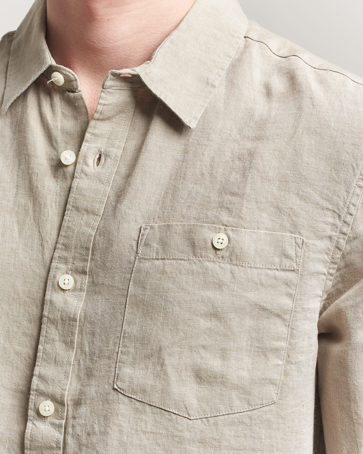 Herre | Skjorter | KnowledgeCotton Apparel | Regular Linen Shirt Twill