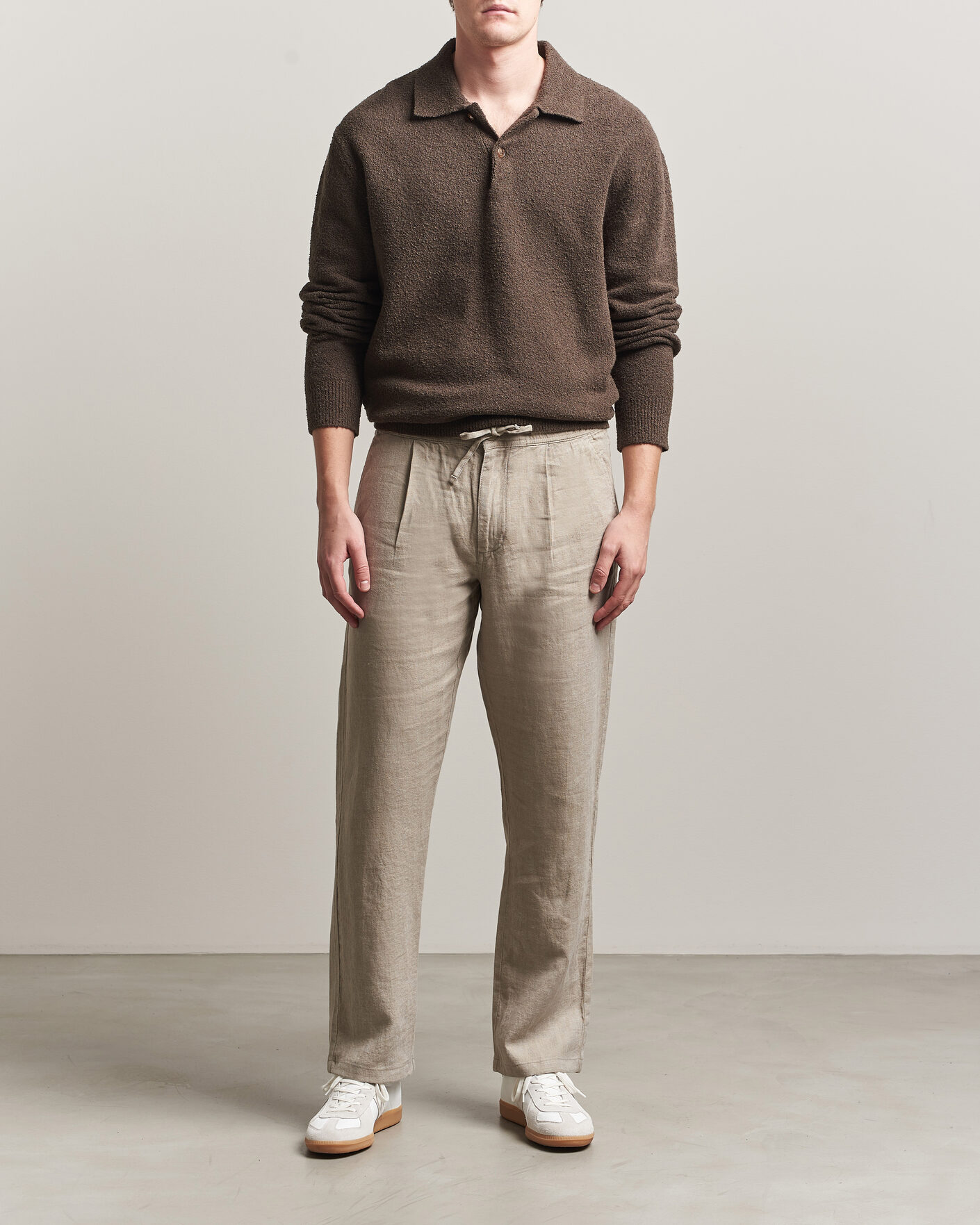 Herre | Bukser | KnowledgeCotton Apparel | Loose Linen Pants Twill